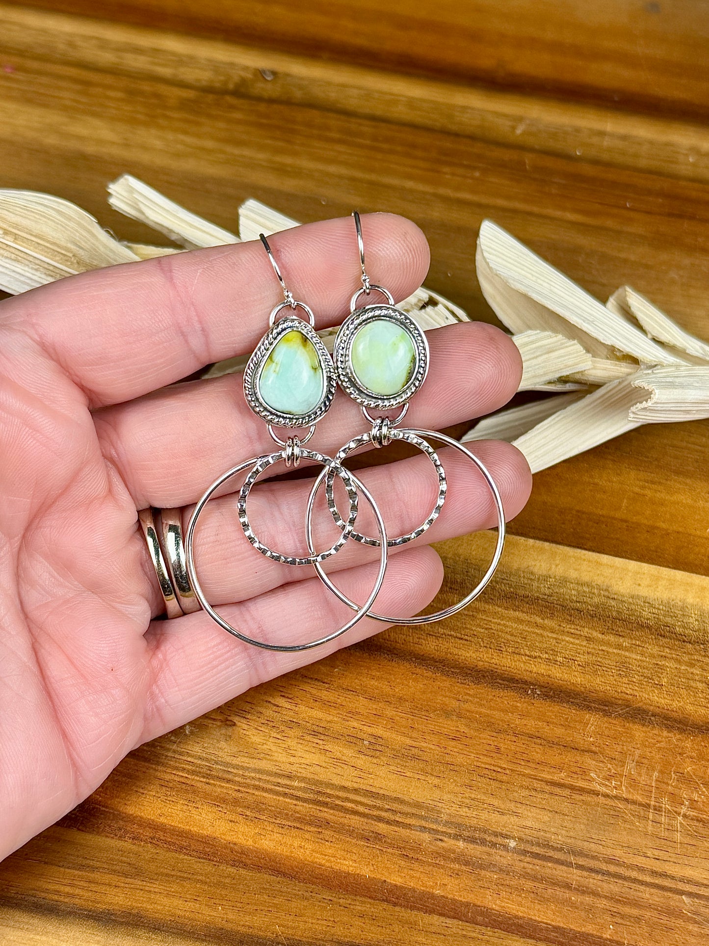 Palomino Turquoise Sterling Silver Hoops