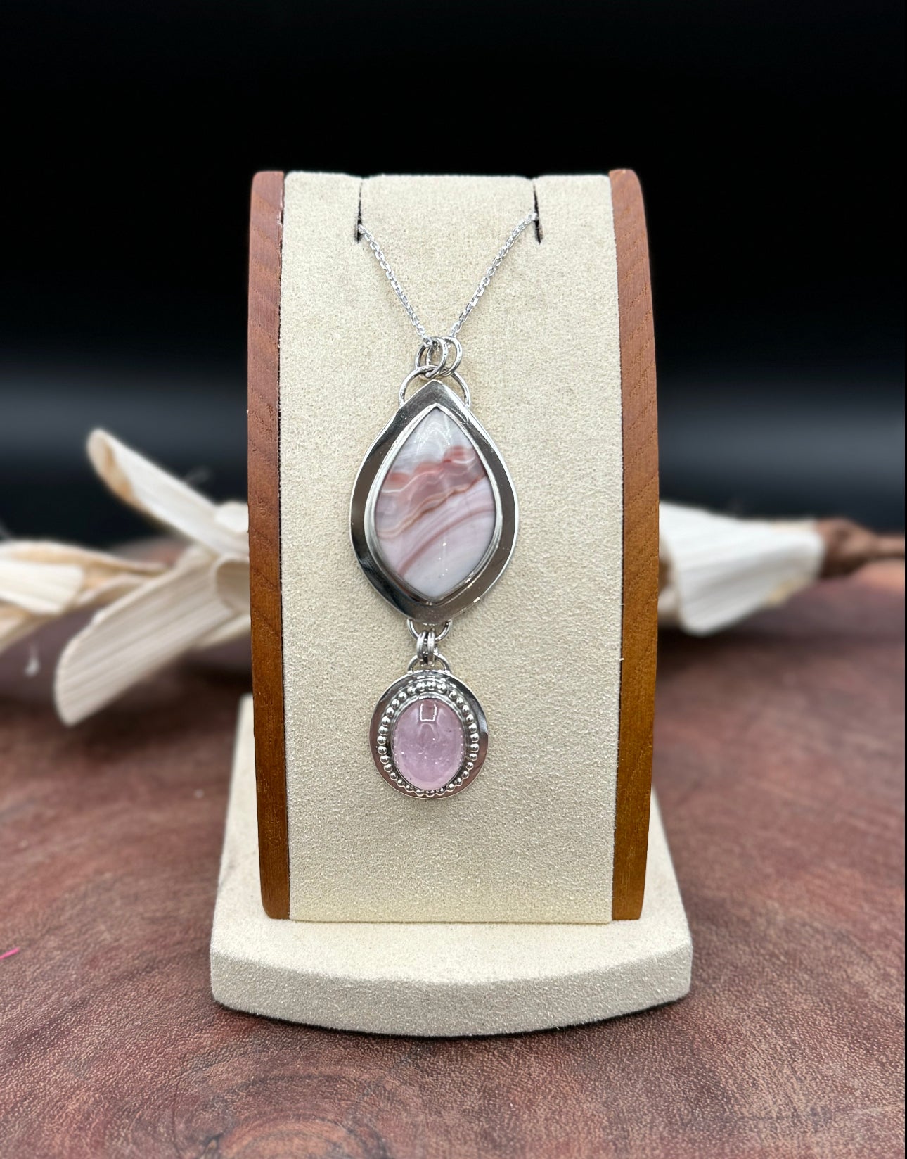 Sterling Silver Window Mountain Jasper and Morganite Pendant
