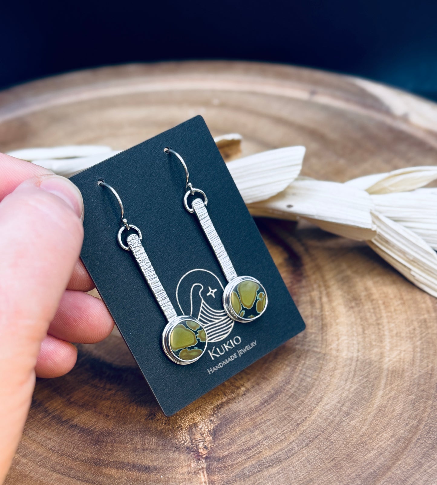 Sterling Silver Hubei Turquoise Earrings