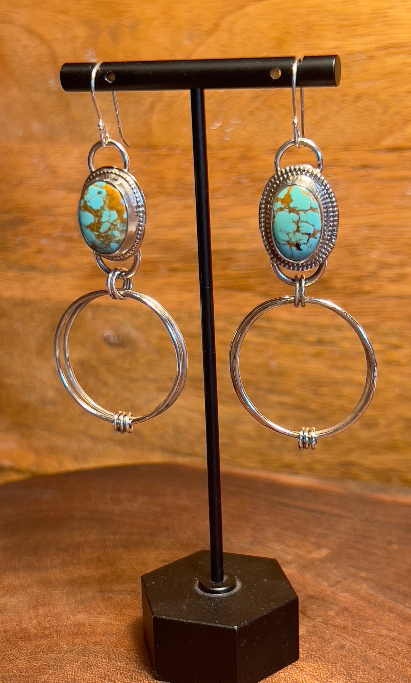 Manassa Turquoise Sterling Silver Hoop Earrings