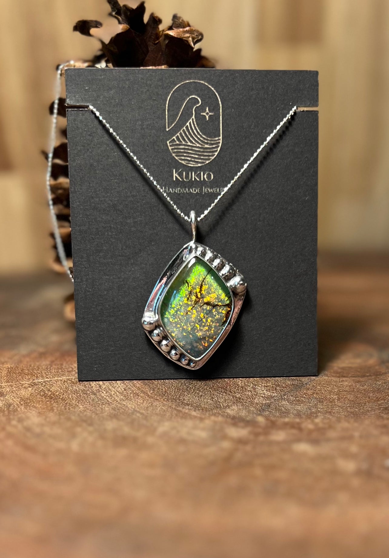 Sterling Silver Monarch Opal Doublet Pendant