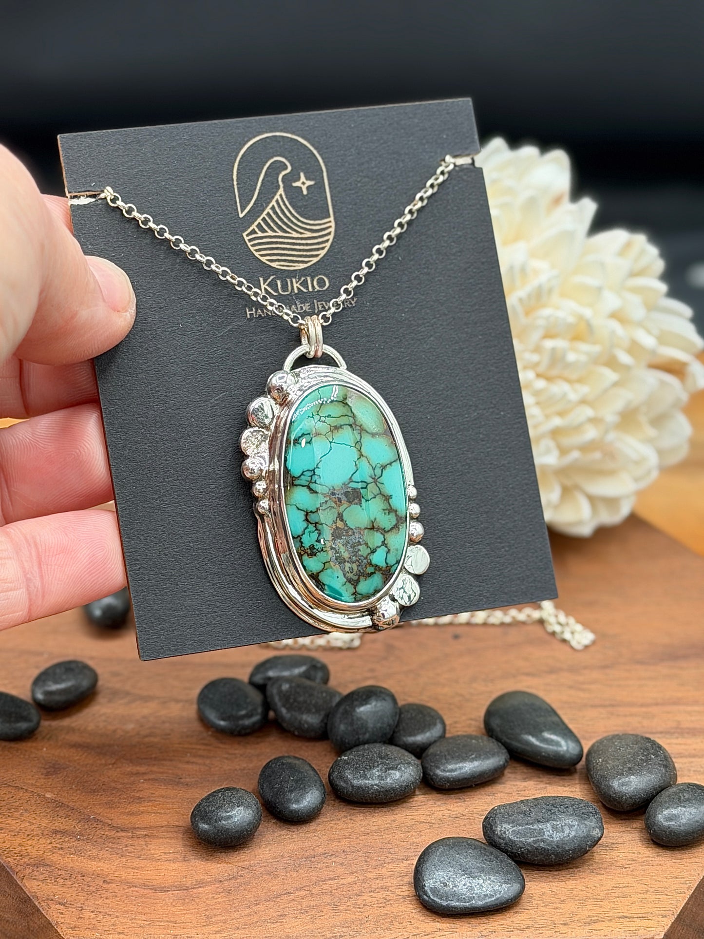 Sterling Silver Hubei Turquoise Pendant
