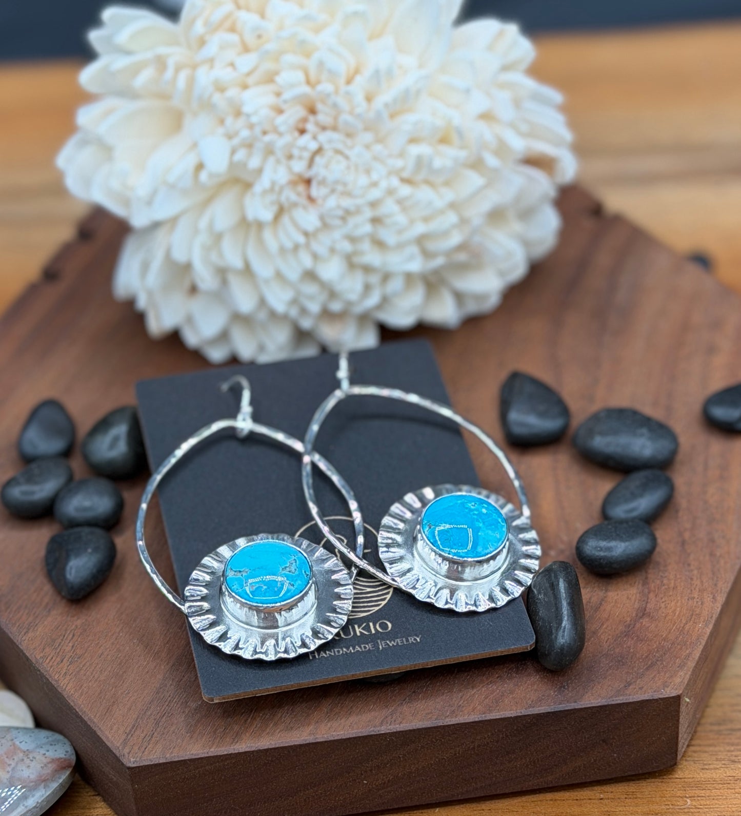 Sonoran Mountain Turquoise Arched Hoop Earrings