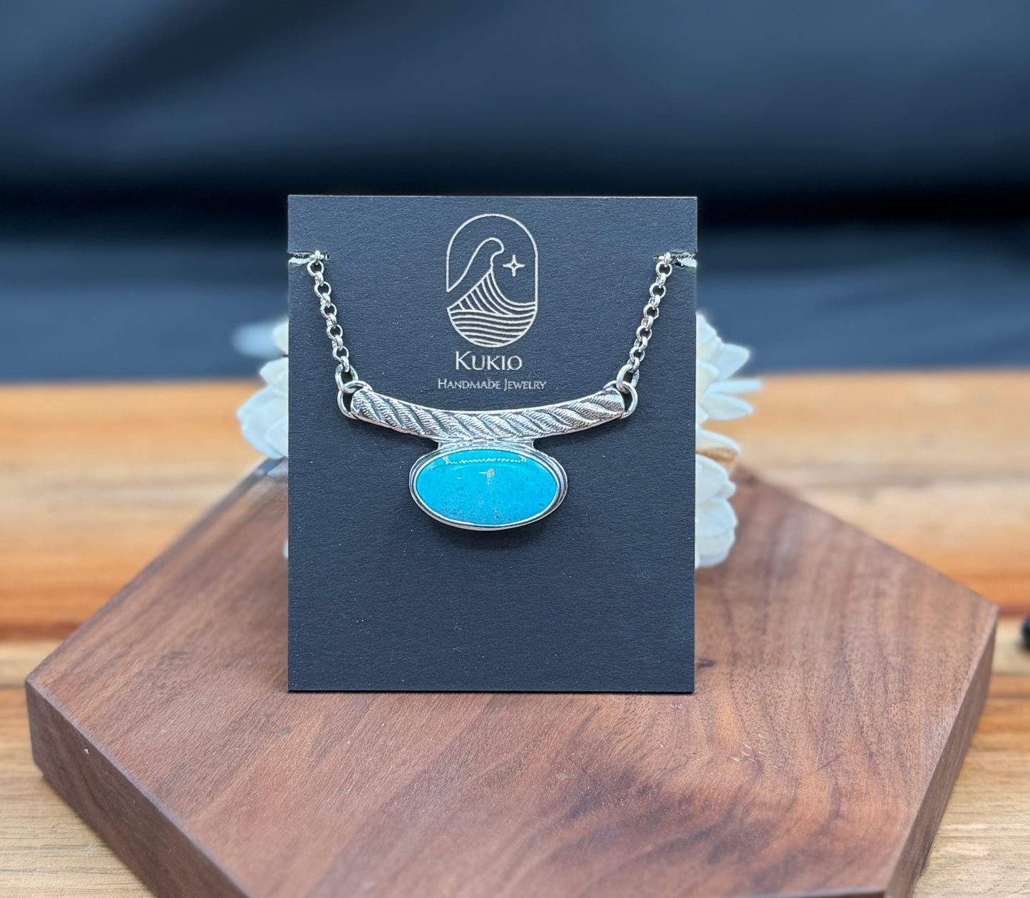 Sonoran Mountain Turquoise Sterling Silver Bar Necklace