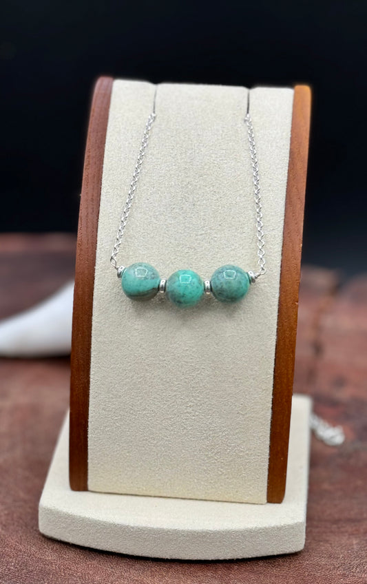 Green Opal Sterling Silver Necklace