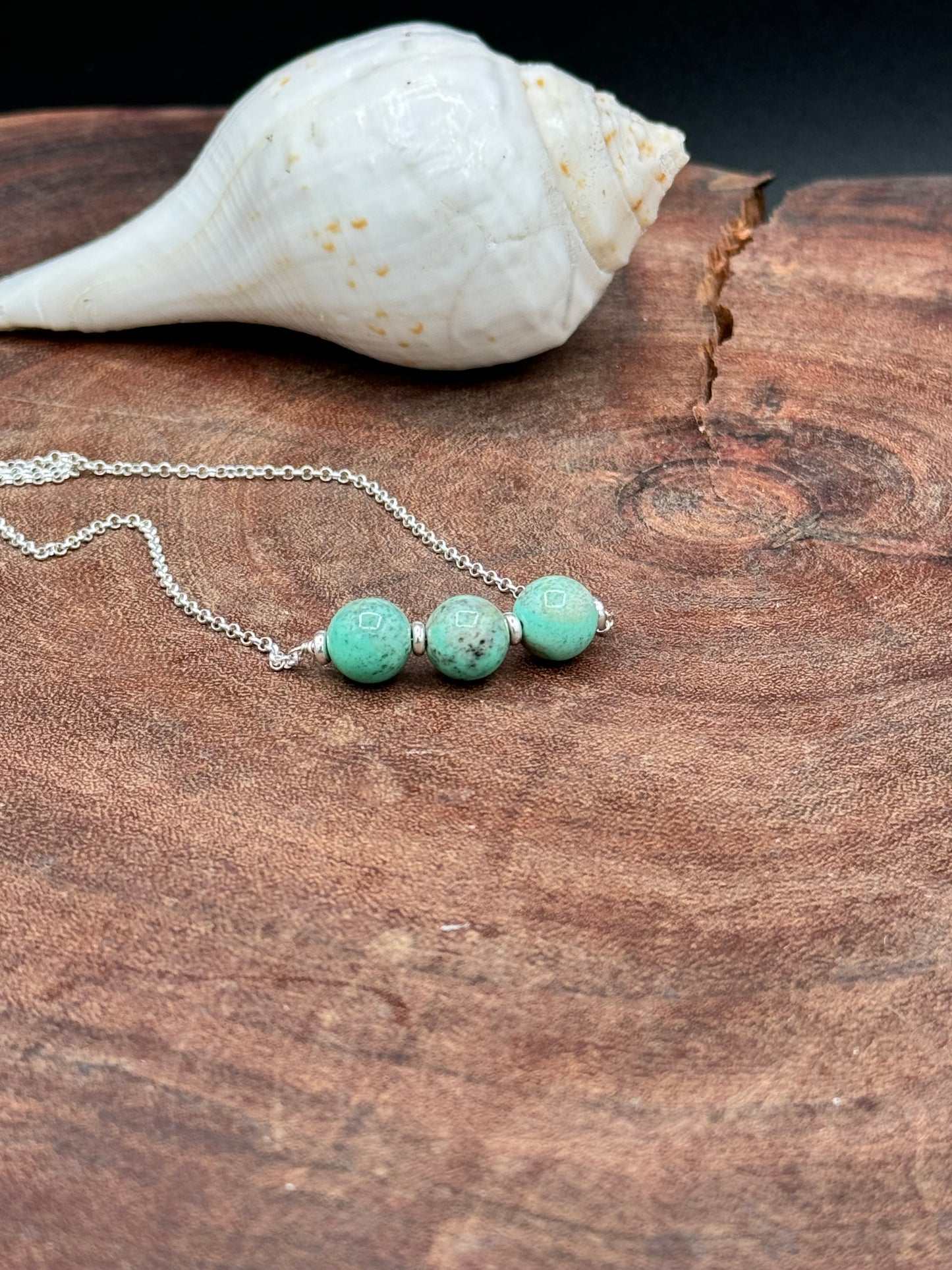 Green Opal Sterling Silver Necklace