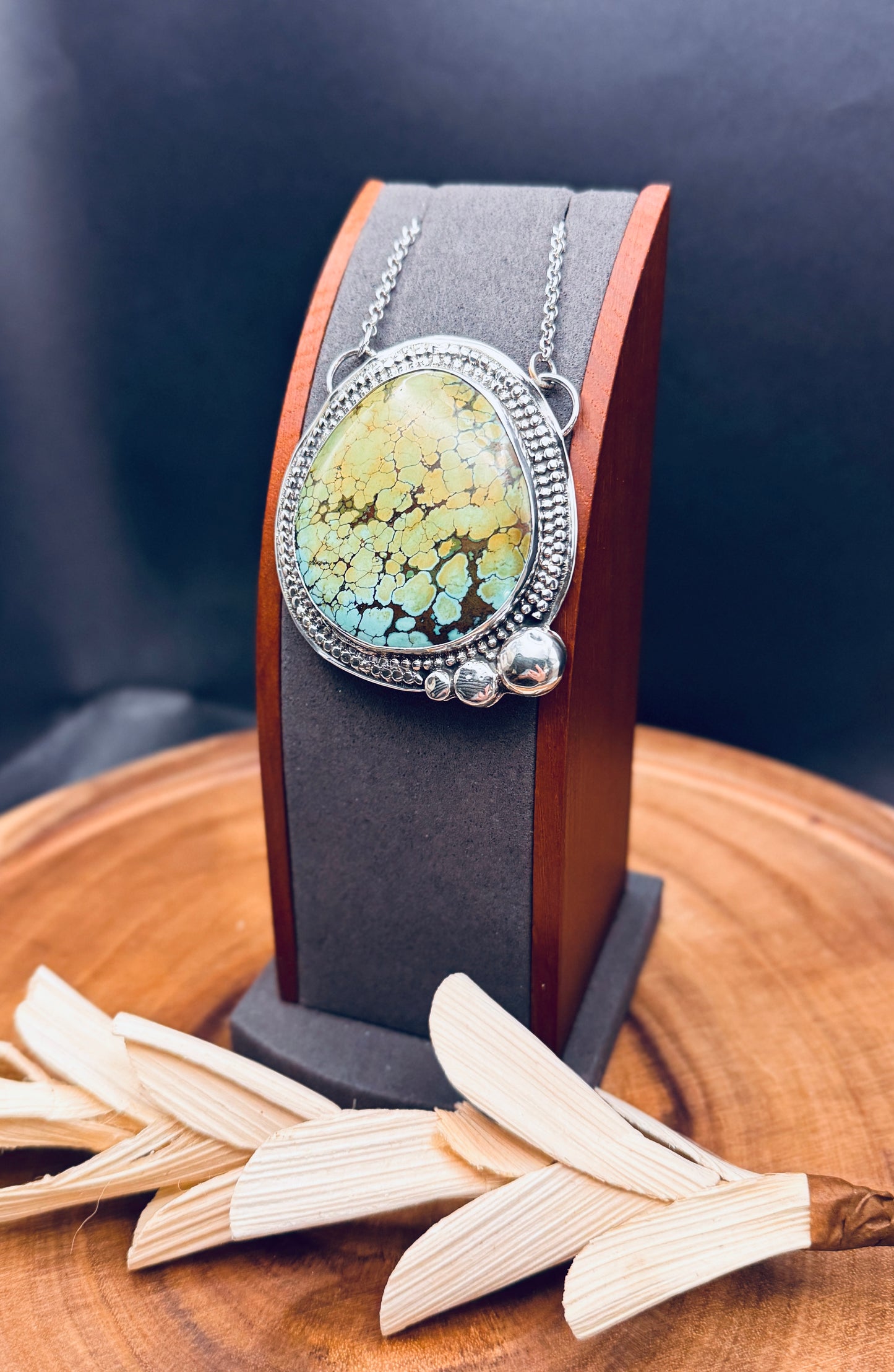 Polychrome Hubei Turquoise Large Statement Pendant