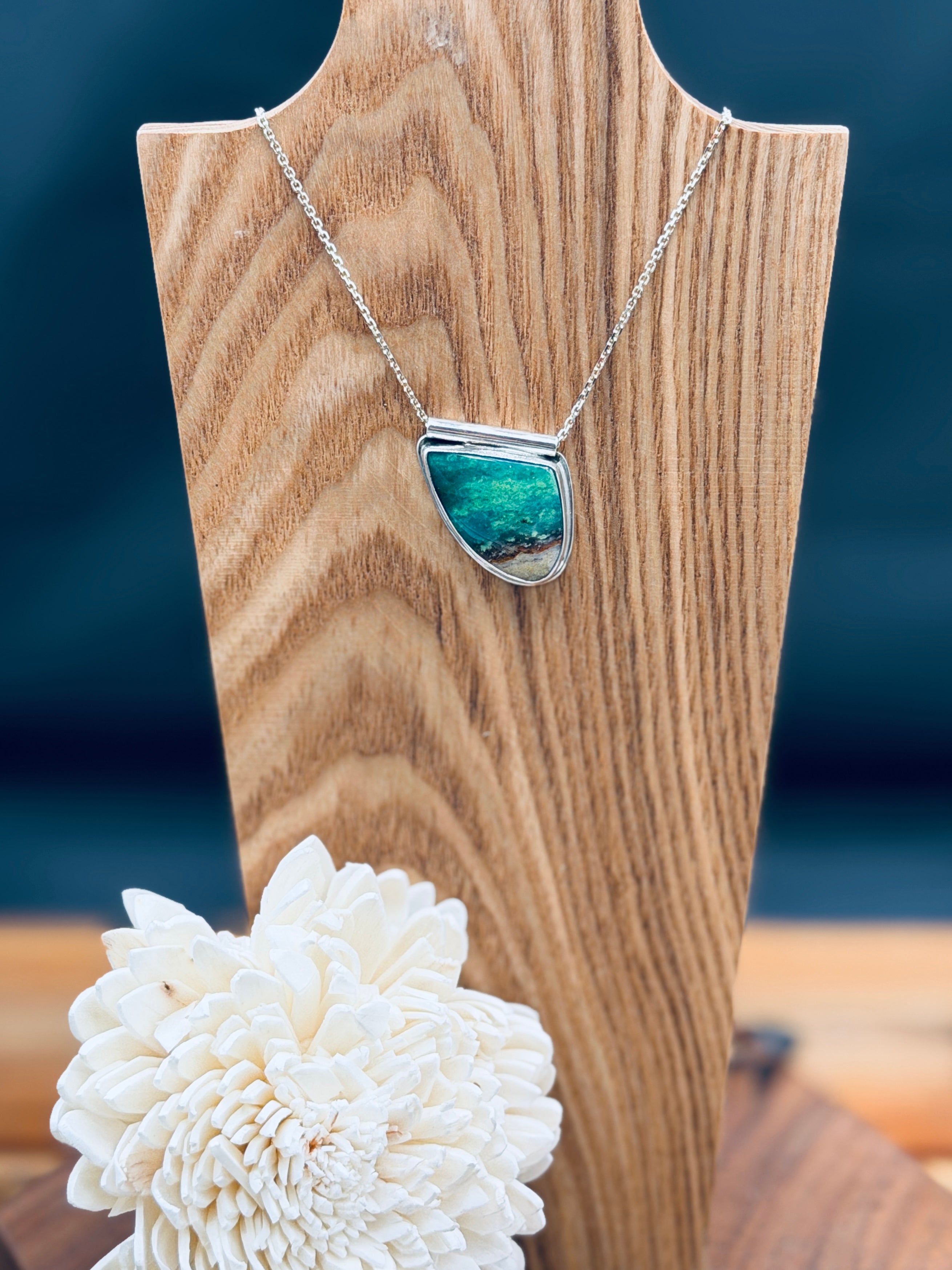 Sterling Silver Opalized Wood Pendant – Kukio Jewelry