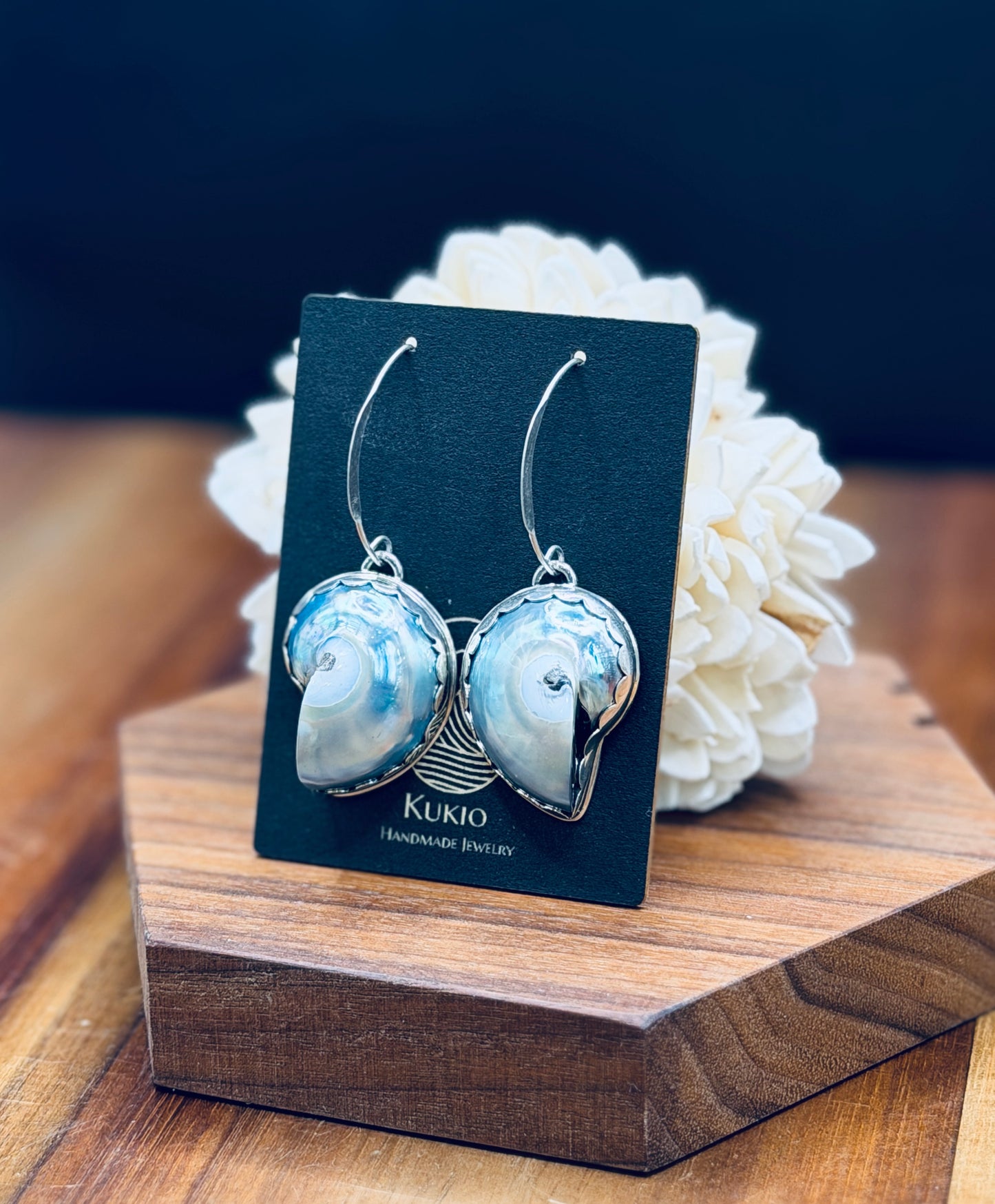 Sterling Silver Nautilus Shell Earrings