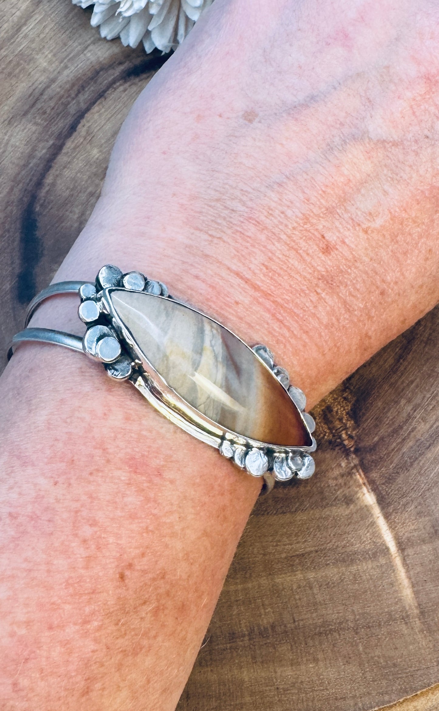 Sunrise Polychrome Jasper Sterling Silver Cuff