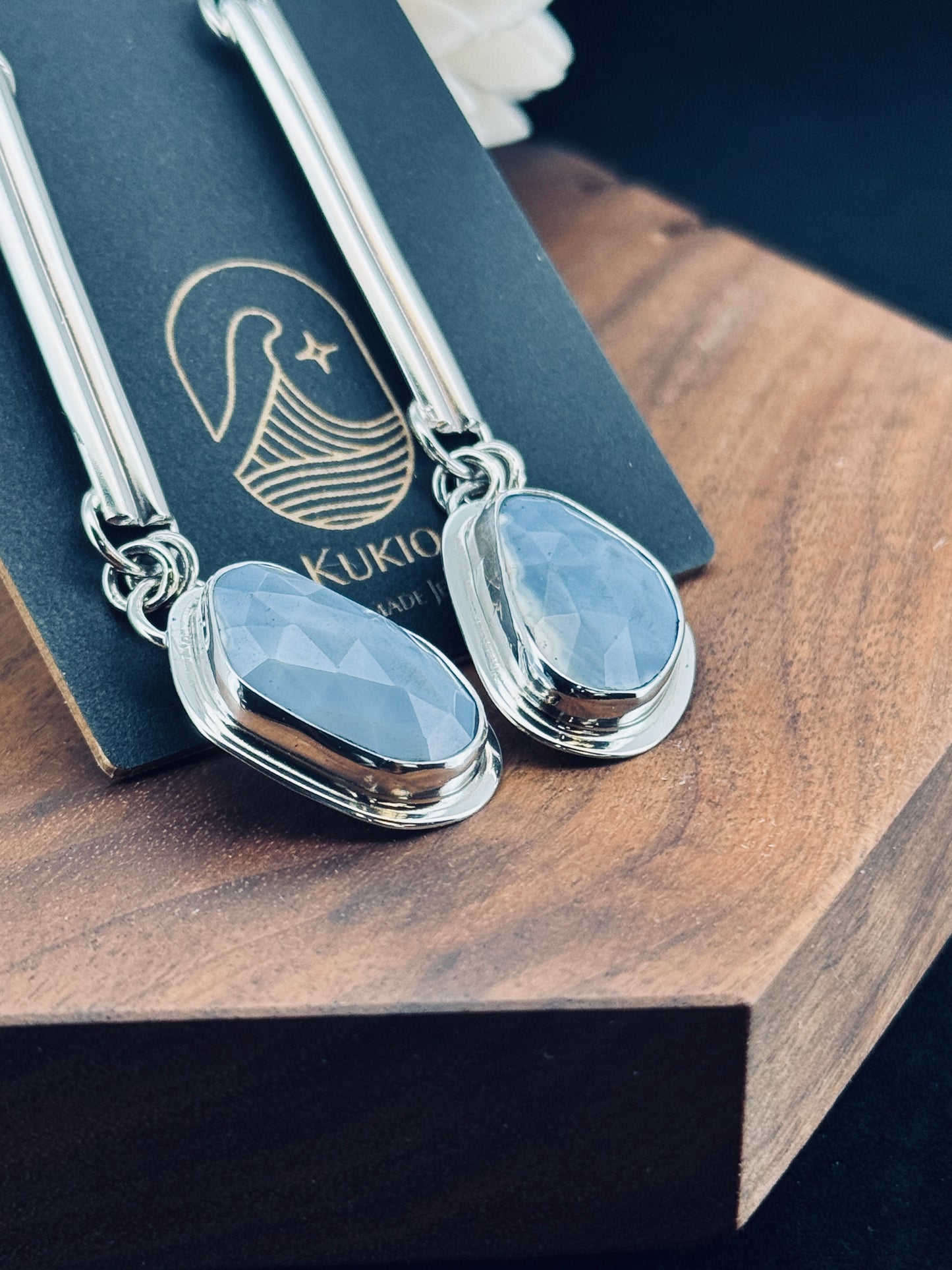 Sterling Silver Owyhee Blue Opal Earrings