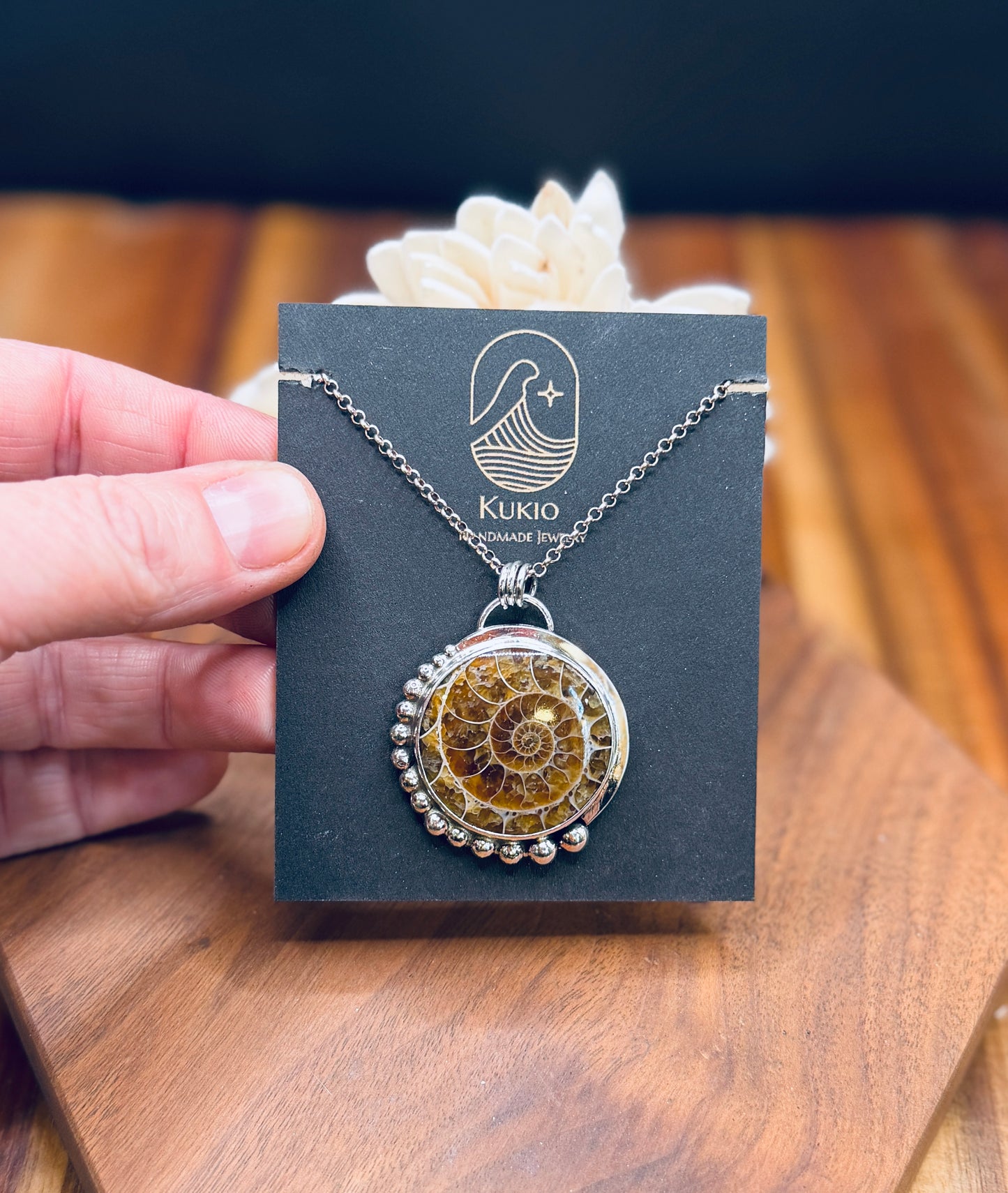 Sterling Silver Ammonite Pendant