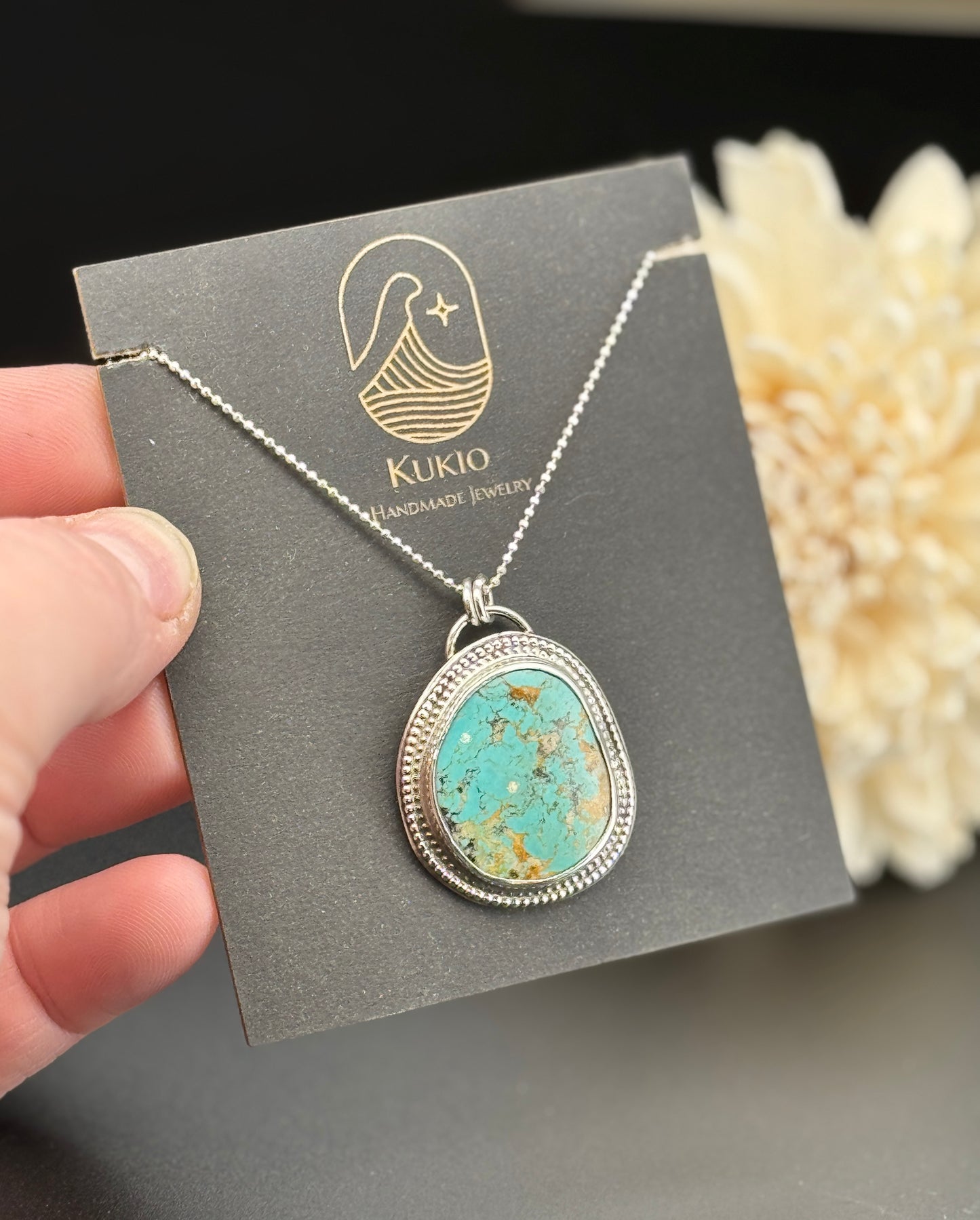 Sterling Silver Fox Turquoise Pendant