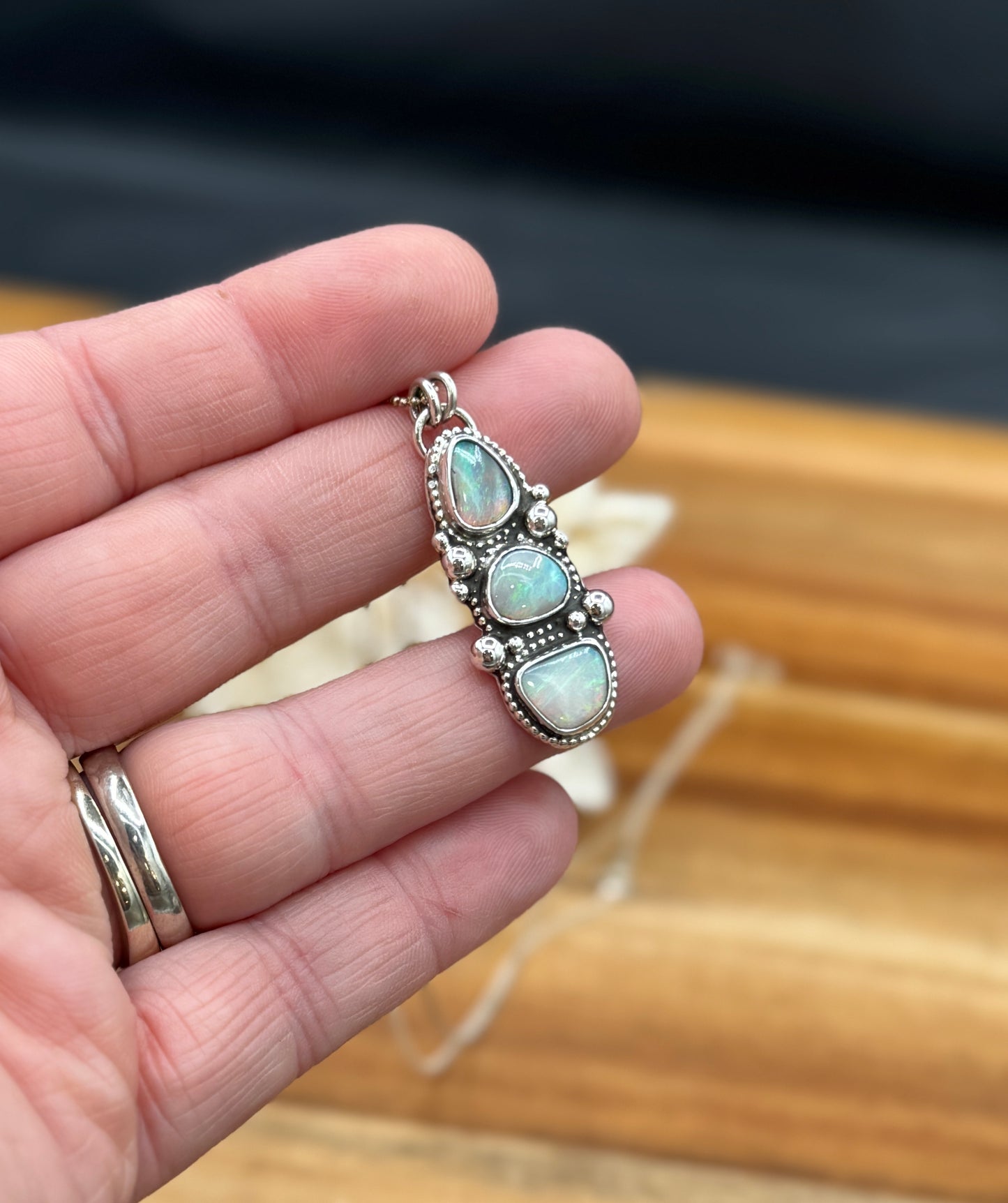 Triple Australian Opal Pendant