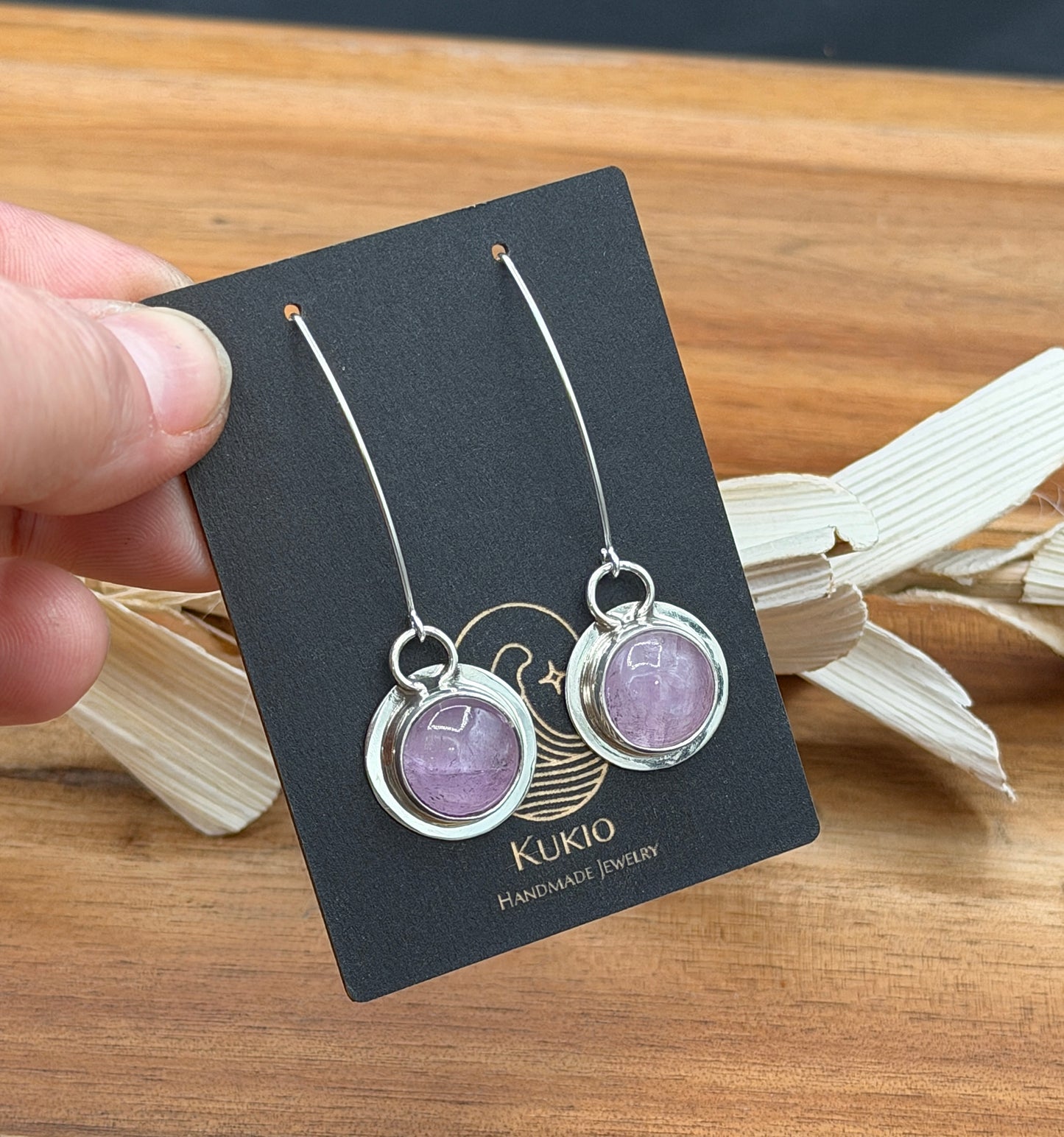 Sterling Silver Lavender Kunzite Earrings