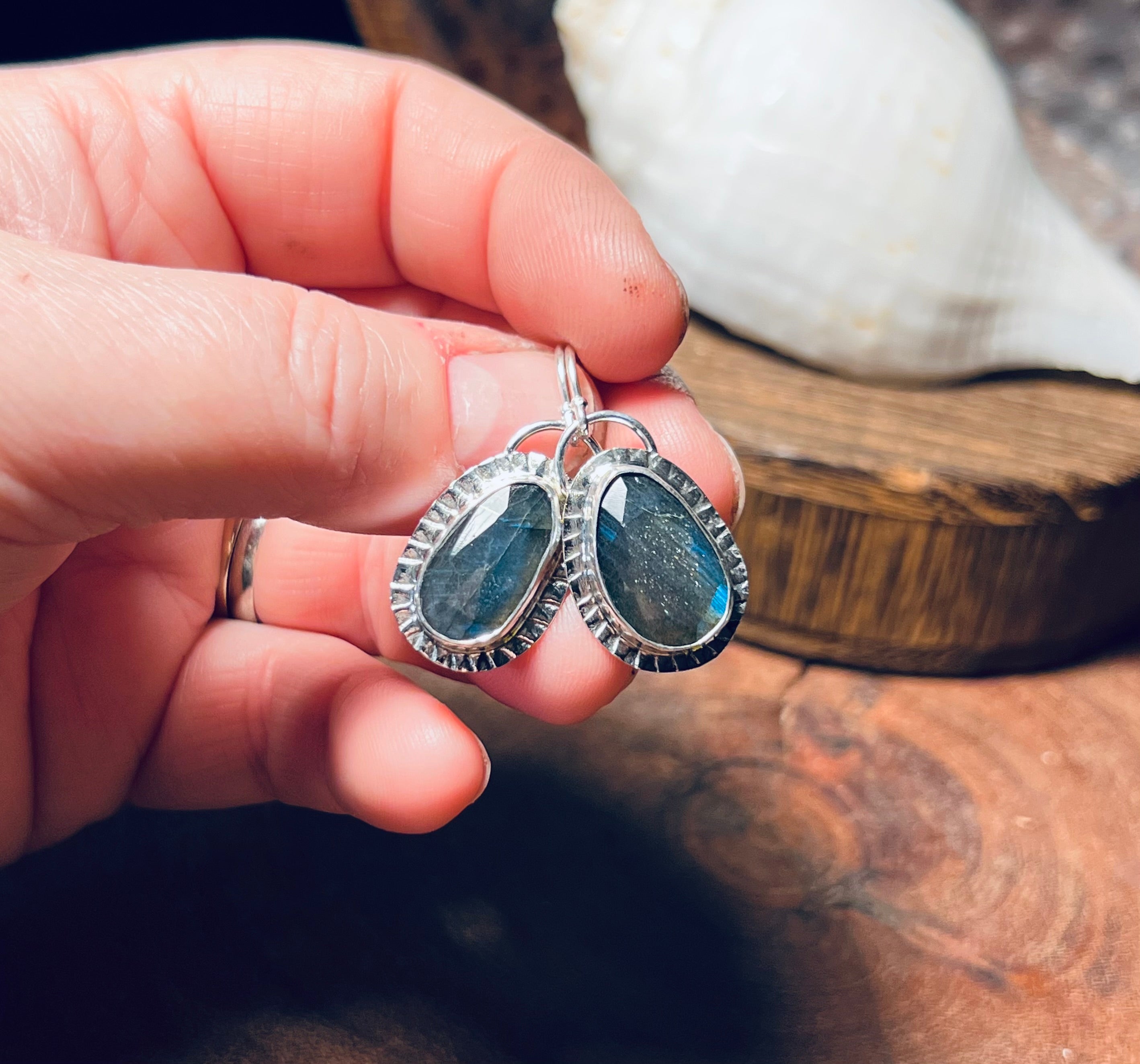 Labradorite earrings sterling deals silver