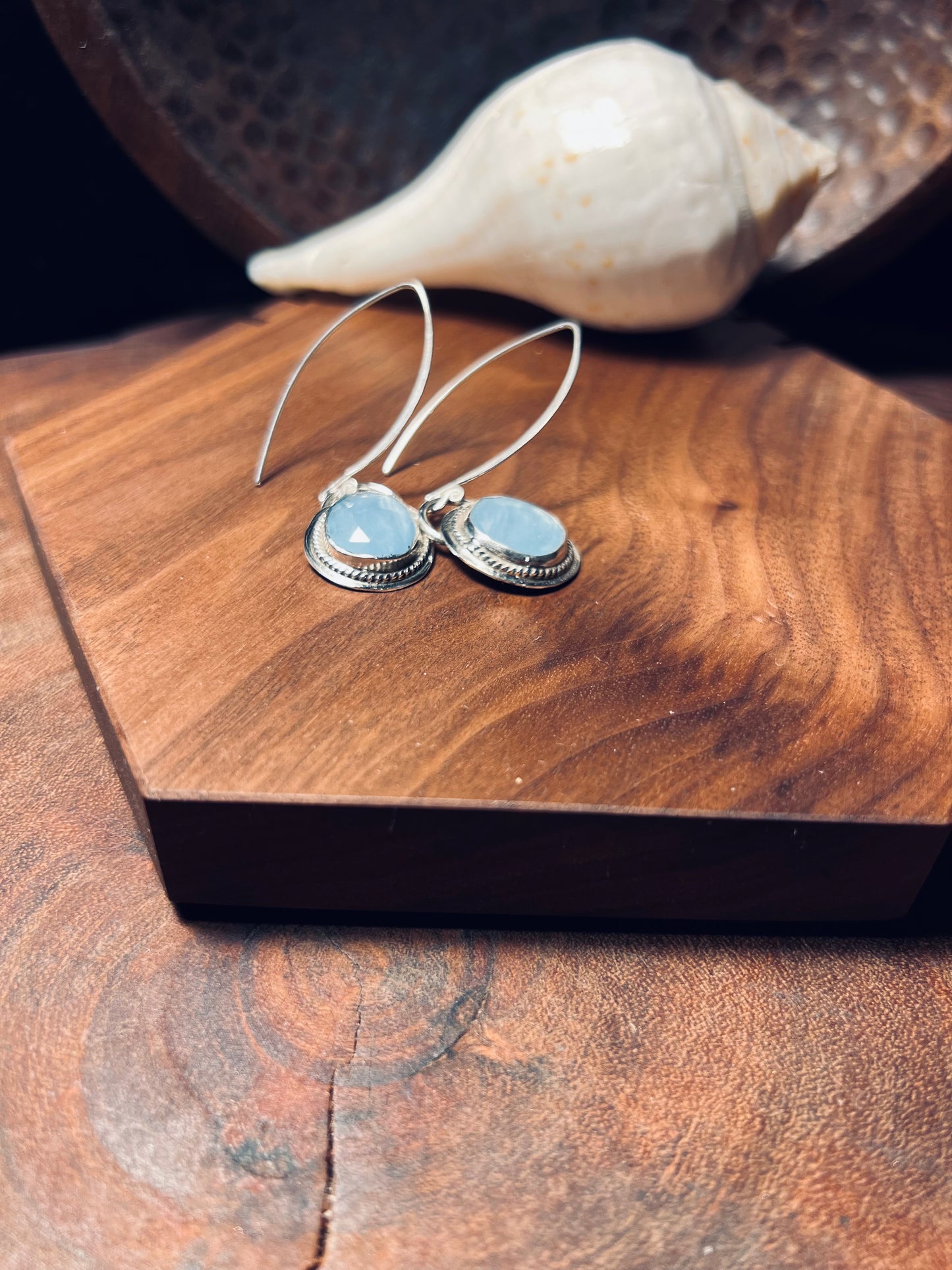 Sterling Silver Aquamarine Dangle Earrings
