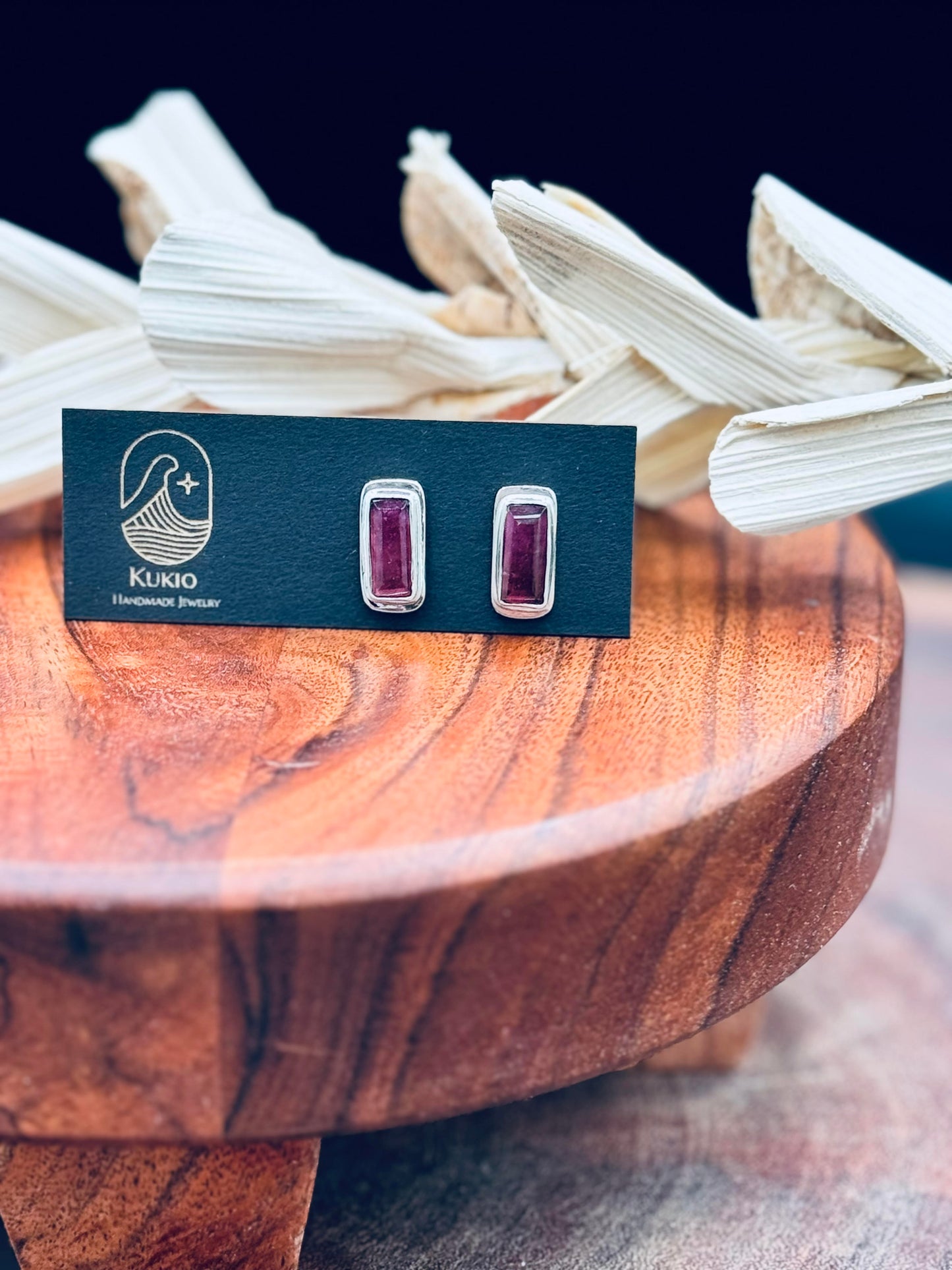 Rubellite Tourmaline Stud Earrings