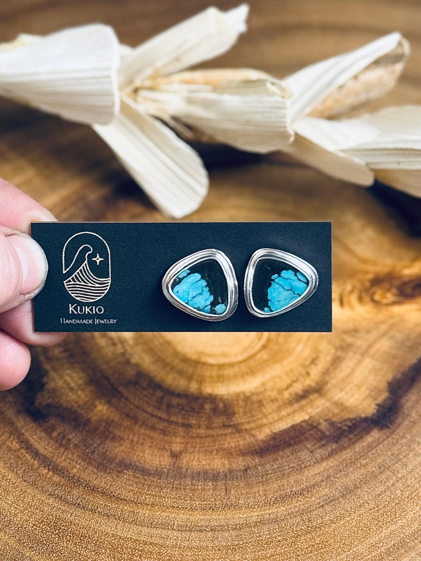 Black and Blue Hubei Turquoise Earrings