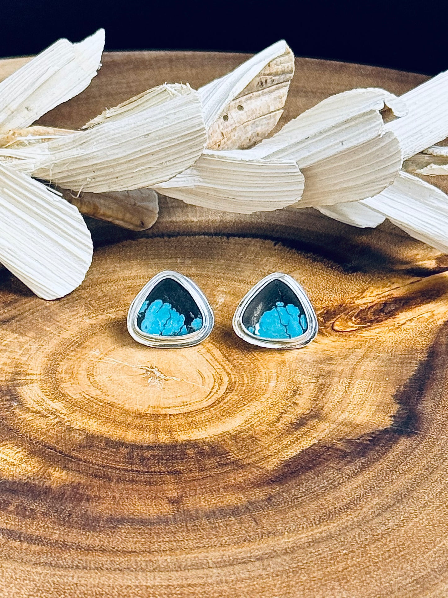 Black and Blue Hubei Turquoise Earrings