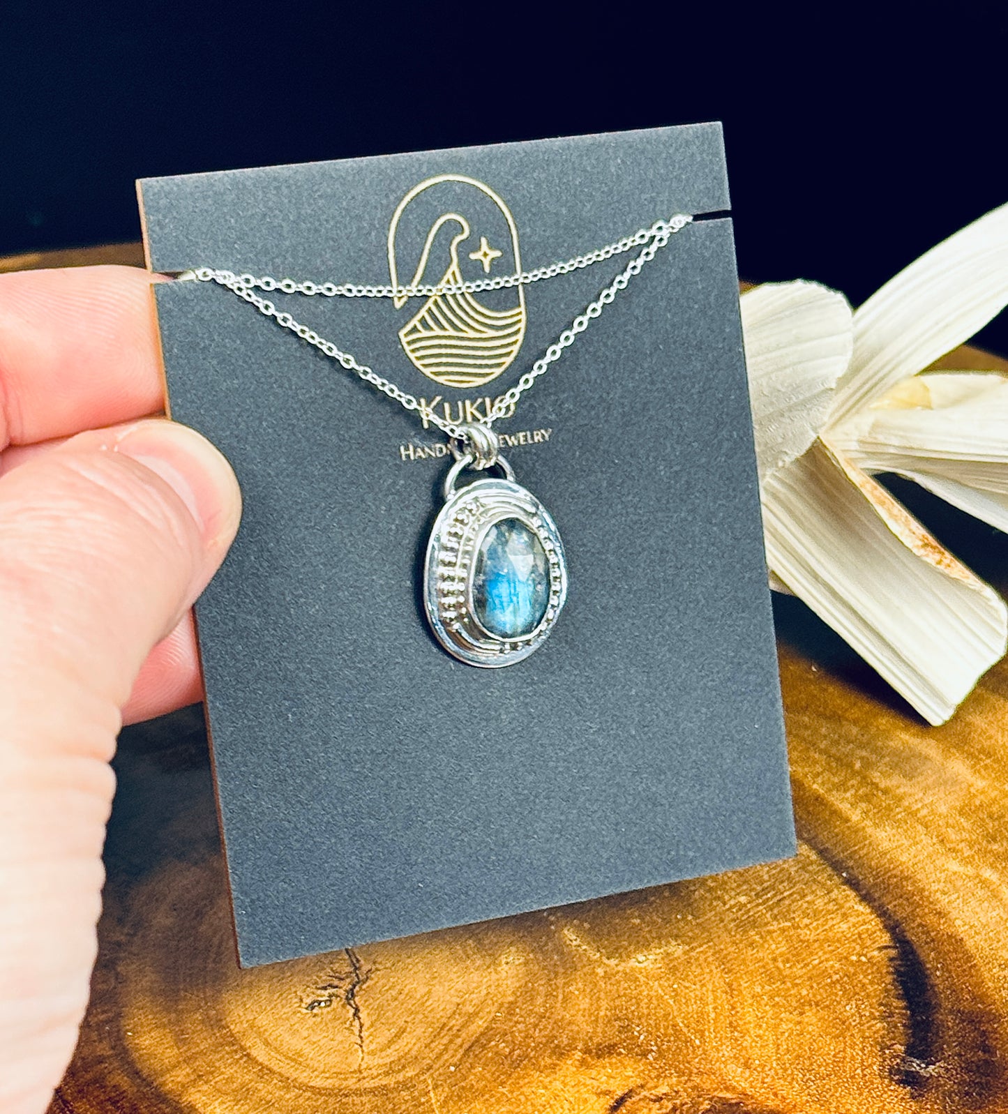 Sterling Silver Blue Flash Labradorite Doublet Pendant