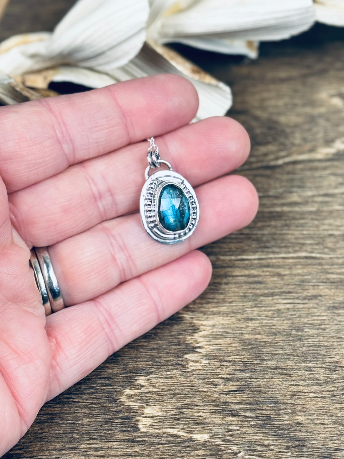 Sterling Silver Blue Flash Labradorite Doublet Pendant