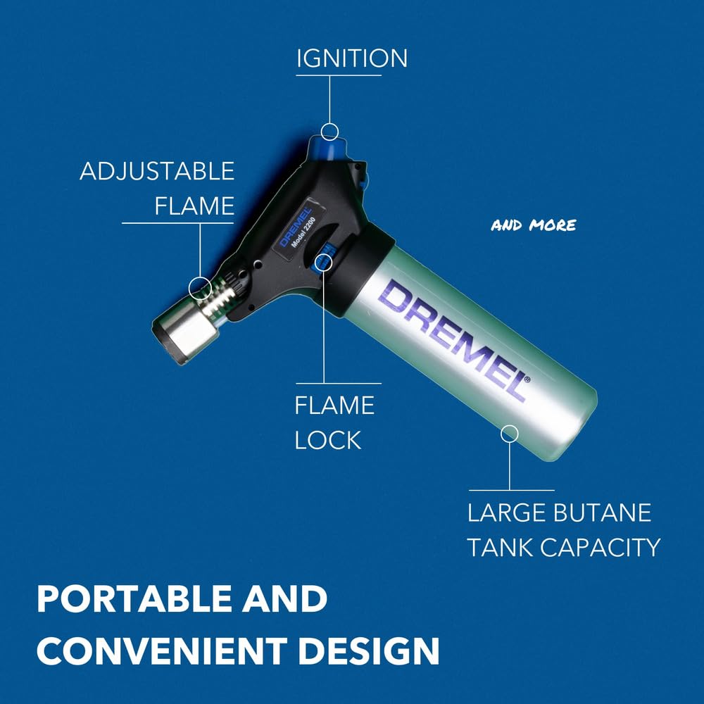 Dremel VersaFlame Multi-Function Butane Torch - Ideal for Hobbyist and Professional Uses in Soldering, Welding, and Heat Blowing (2200-5)