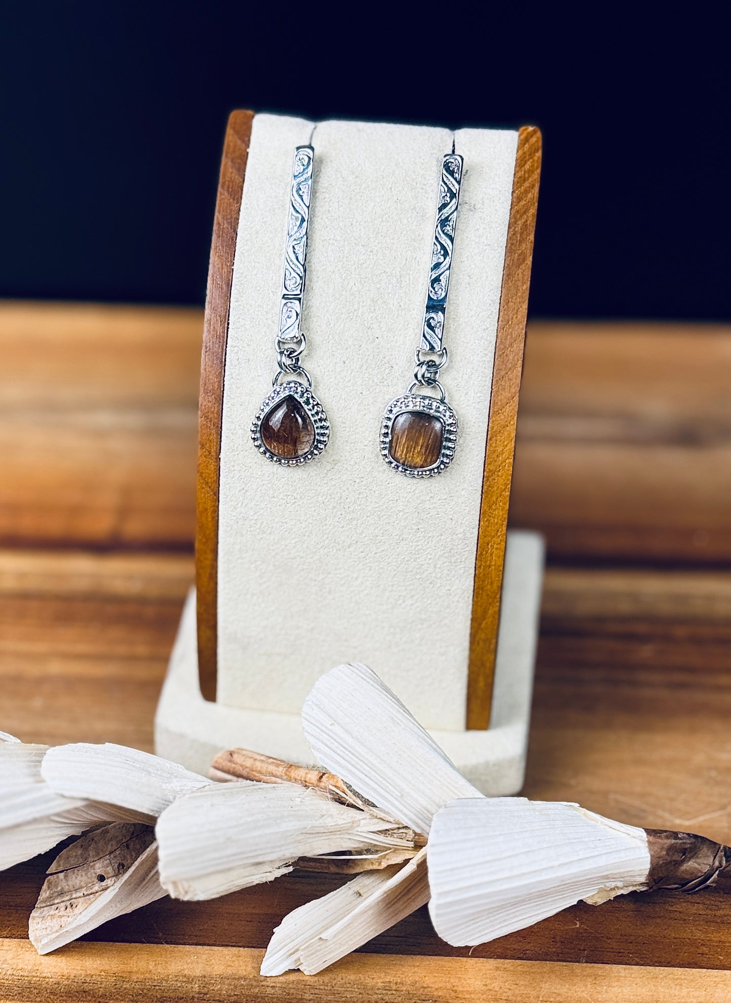 Copper Rutile Quartz Sterling Silver Earrings