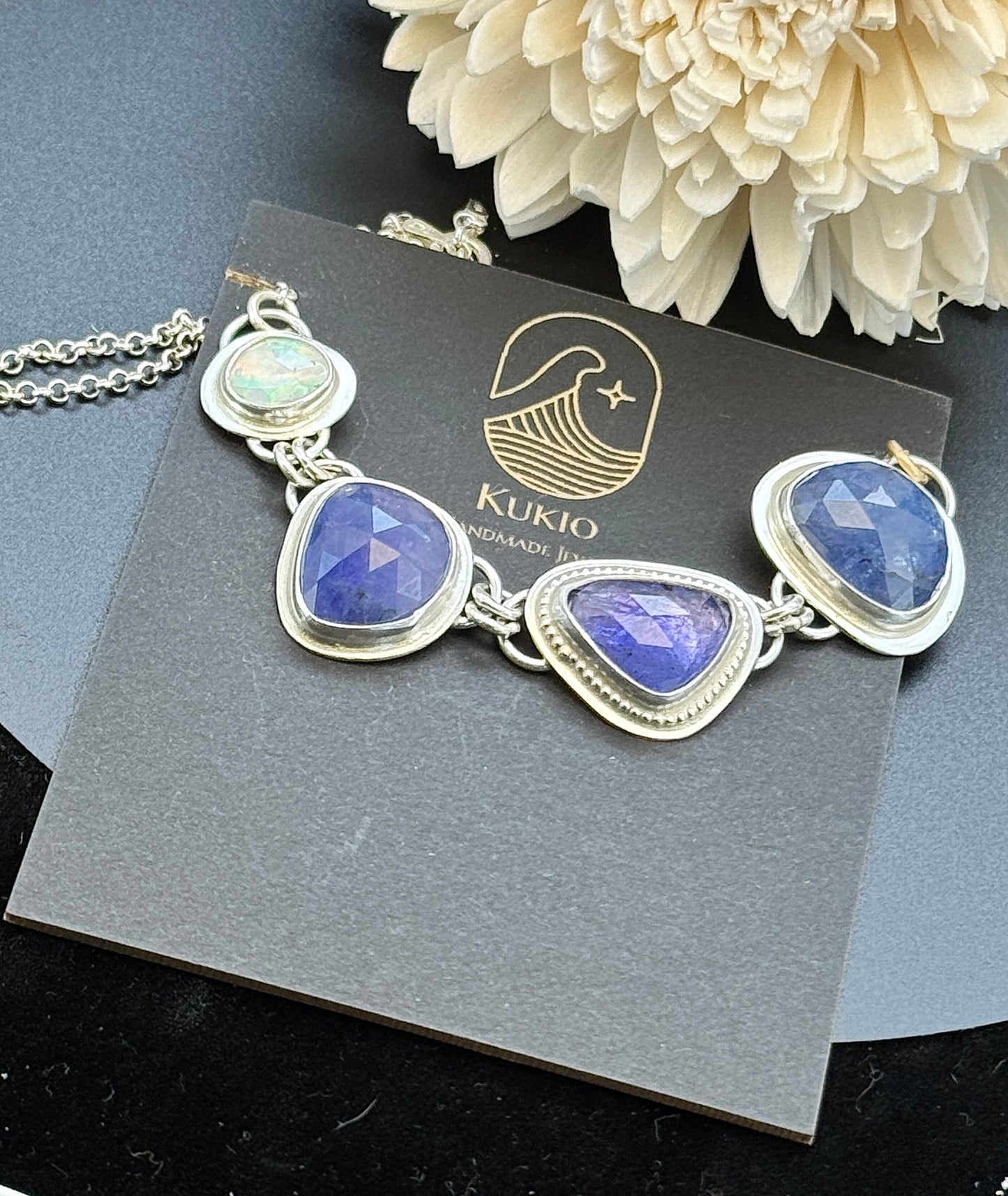 Tanzanite with Iolite and Opal Necklace