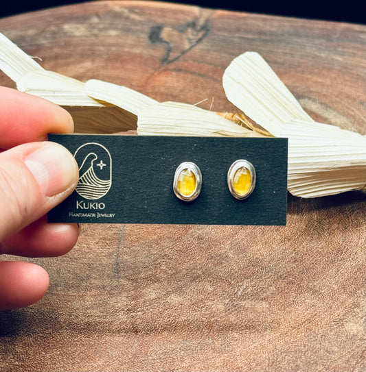 Sterling Silver Yellow Sapphire Stud Earrings