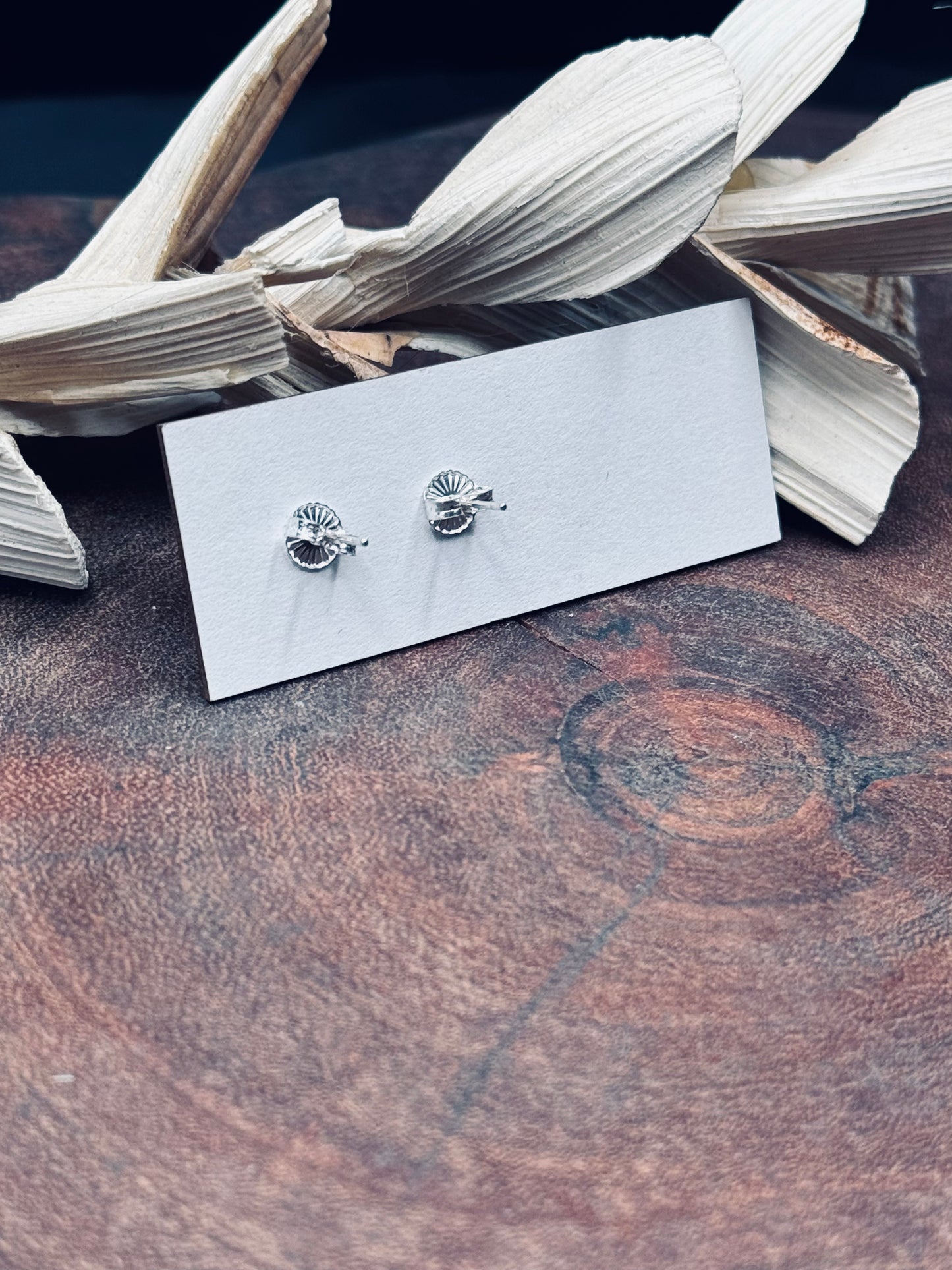 Sterling Silver Sunstone Stud Earrings