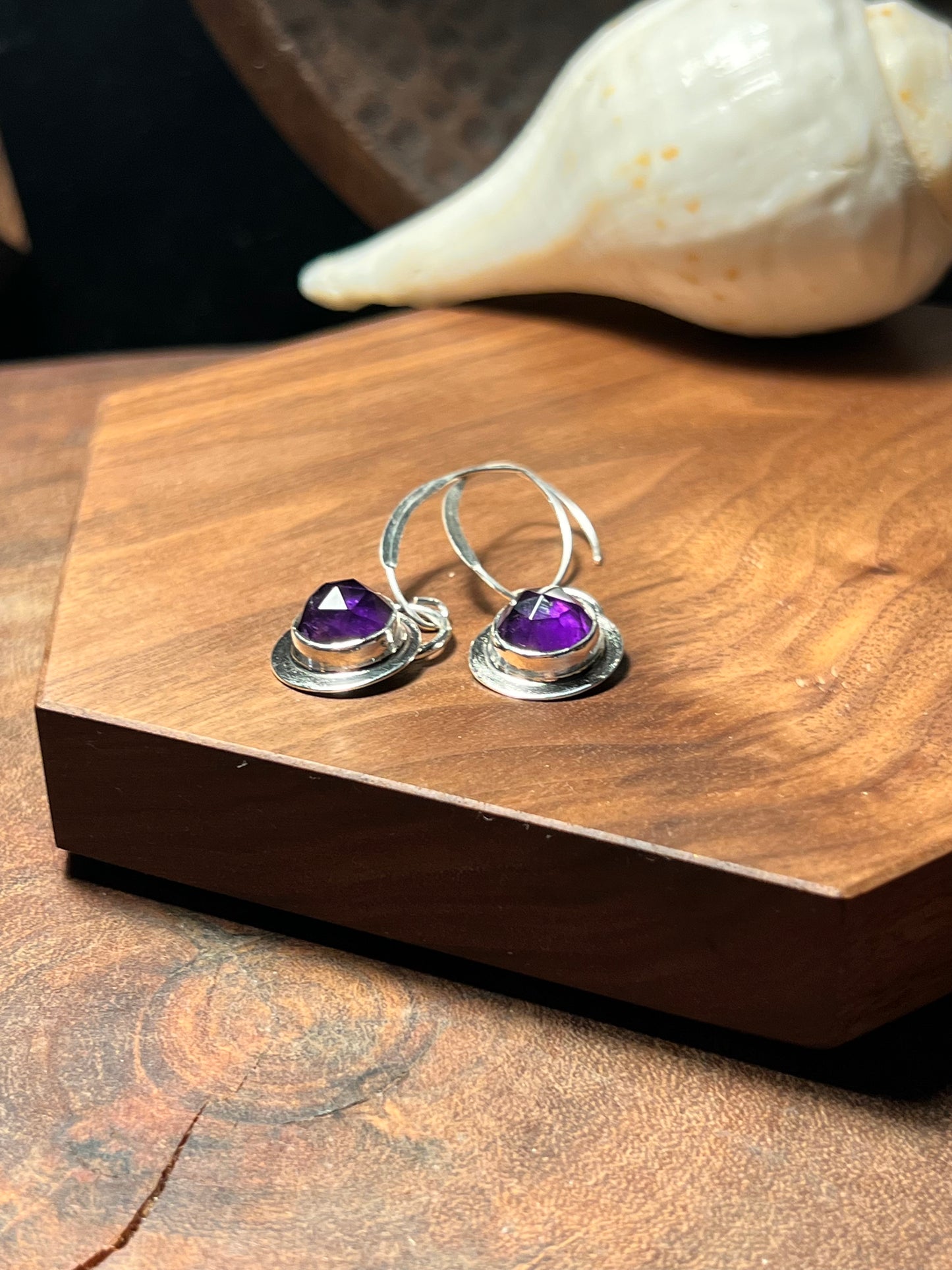 Sterling Silver Amethyst Dangle Earrings