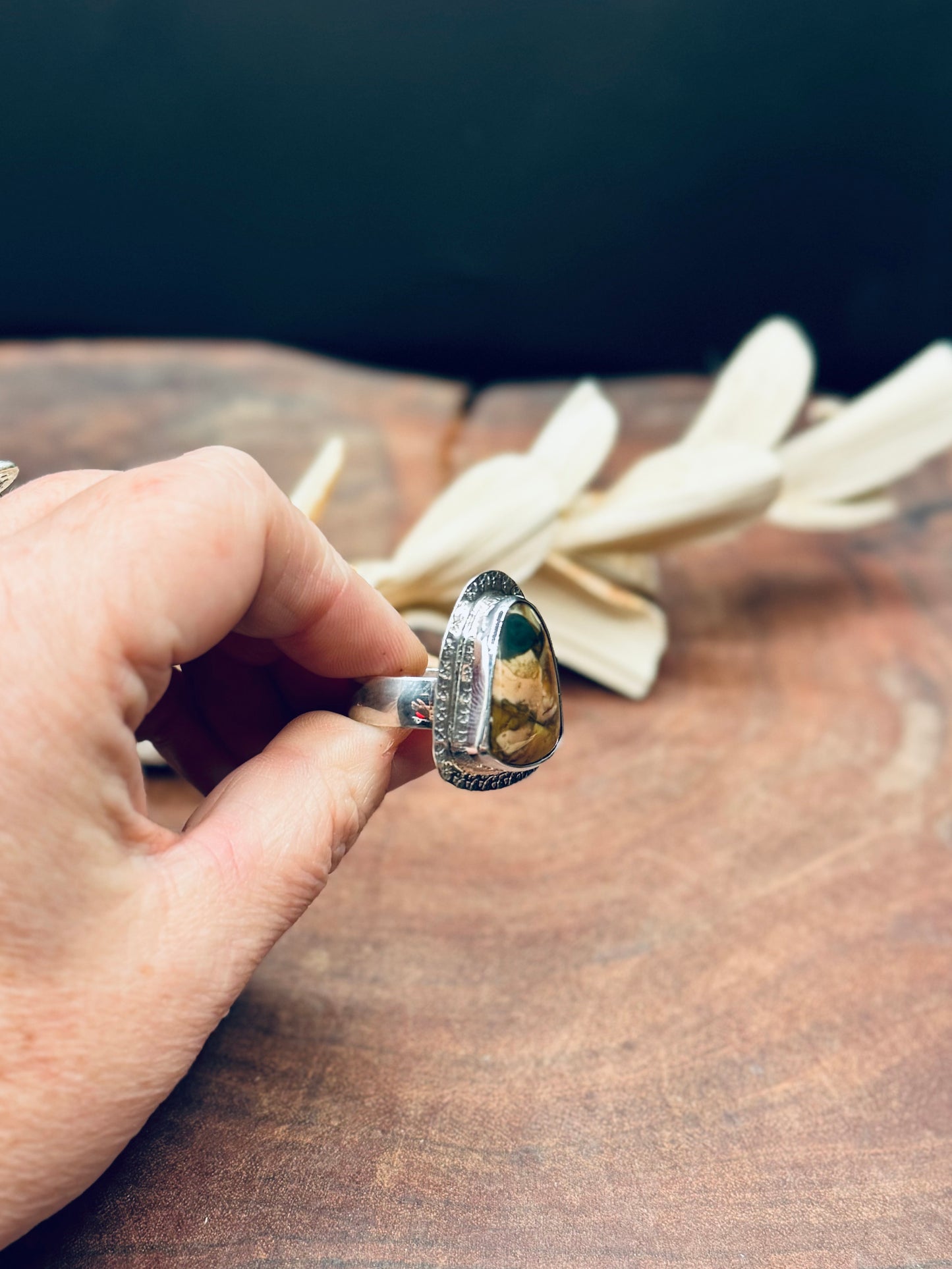 Morrisonite Jasper Sterling Silver Statement Ring