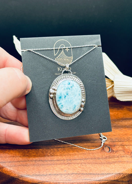 Sterling Silver Larimar Pendant Necklace