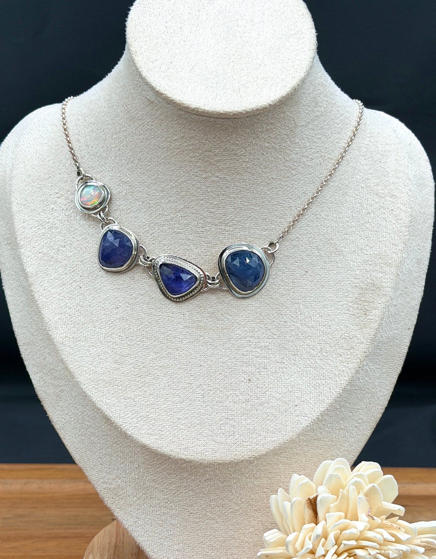 Tanzanite with Iolite and Opal Necklace