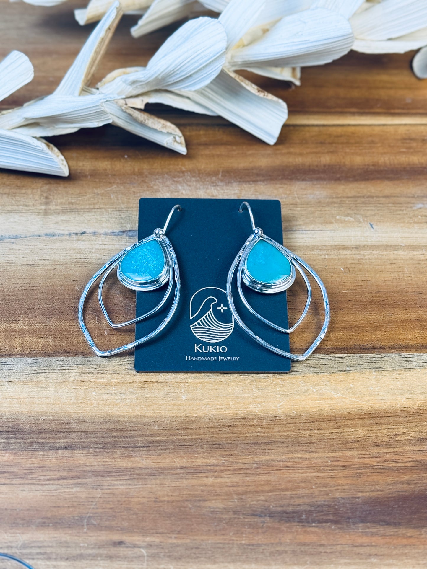 Sterling Silver Gem Silica Earrings