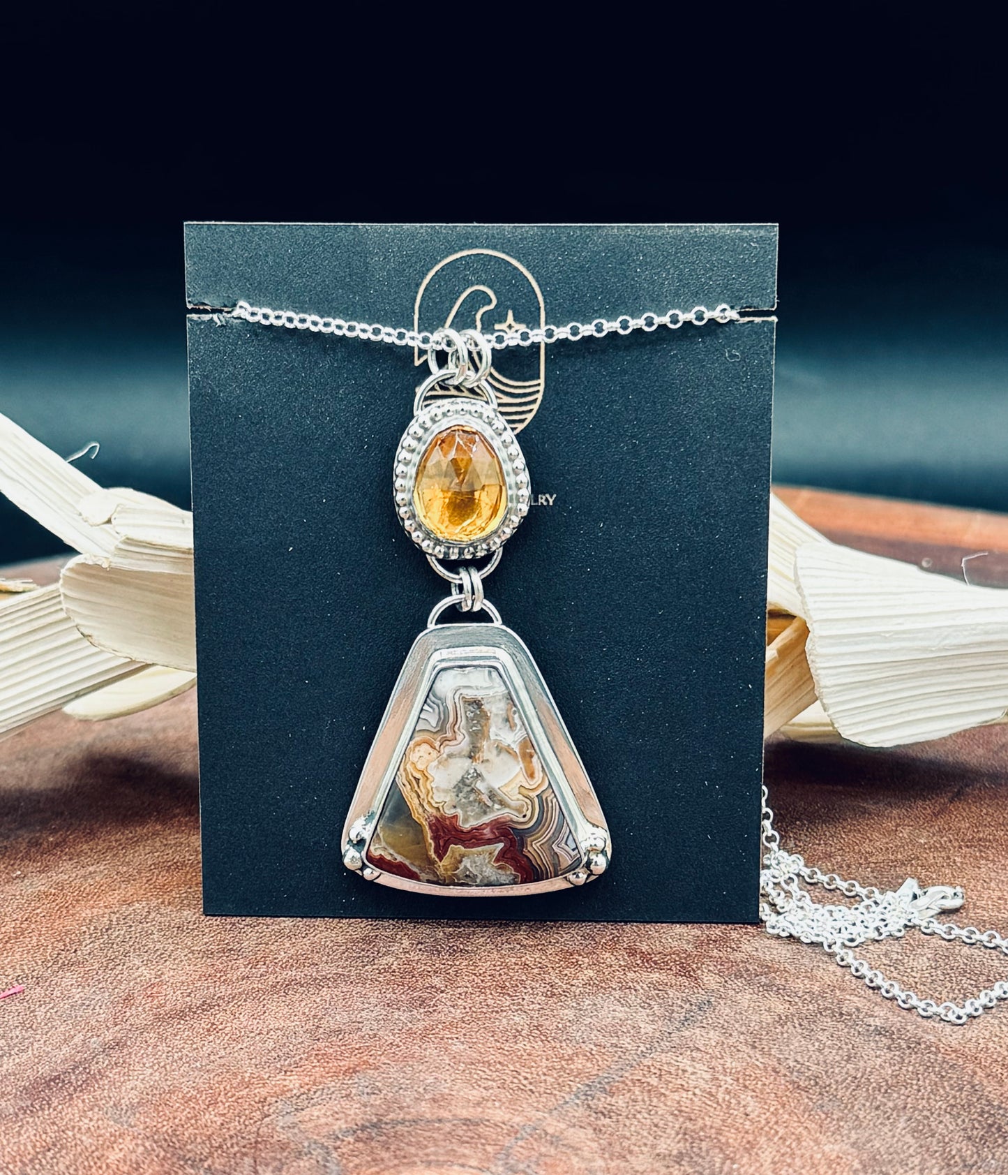 AGUA NUEVA AGATE AND CITRINE STERLING SILVER
PENDANT