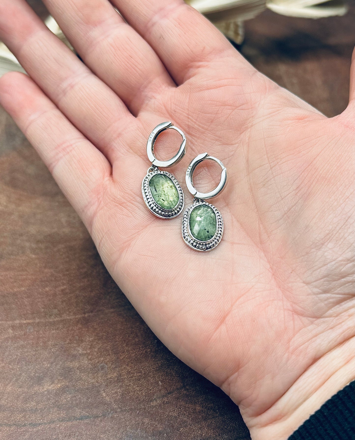 Minty Green Kyanite Earrings