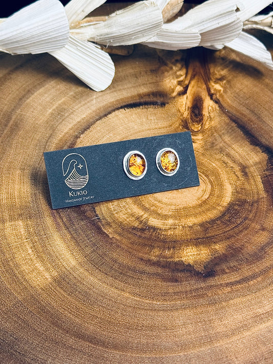 Sterling Silver Baltic Amber Earrings