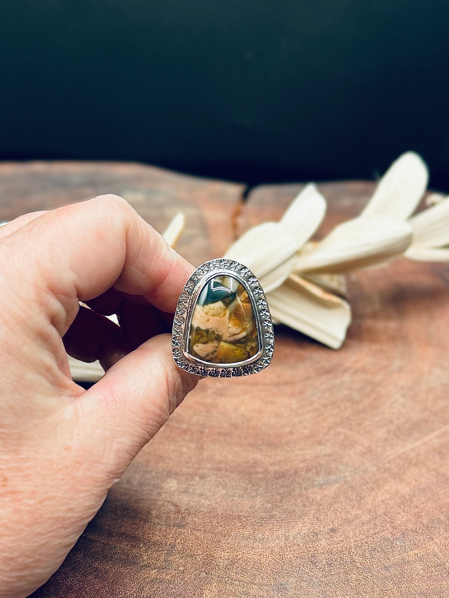 Morrisonite Jasper Sterling Silver Statement Ring