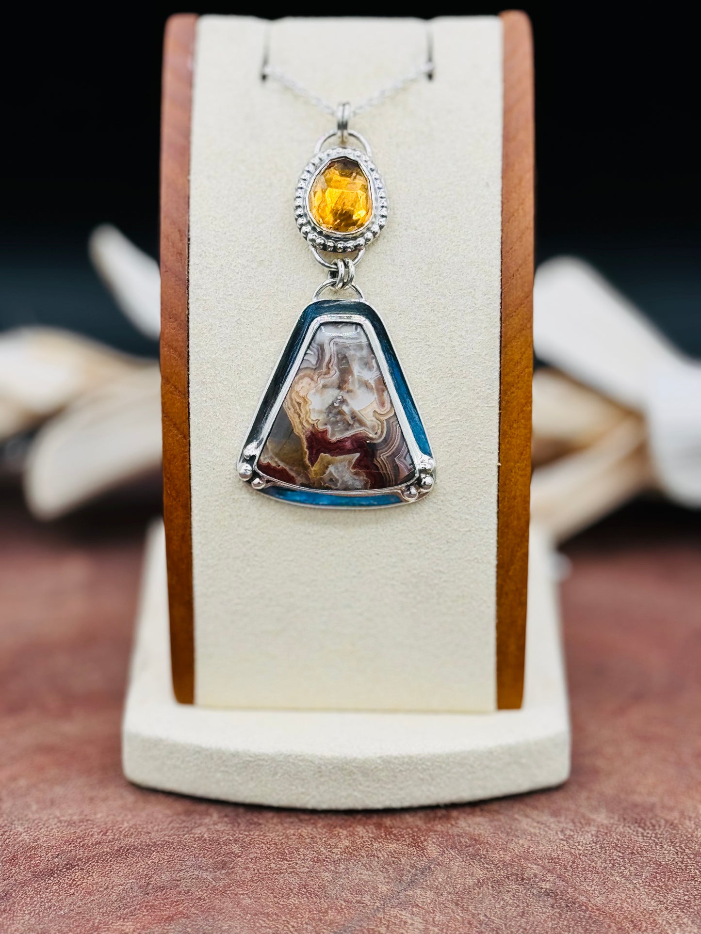 AGUA NUEVA AGATE AND CITRINE STERLING SILVER
PENDANT