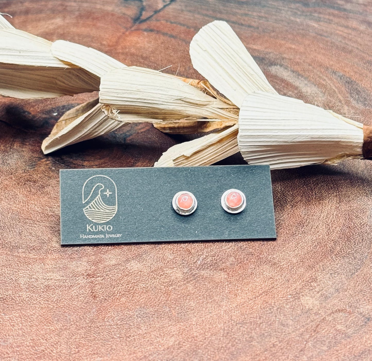 Rhodochrosite Sterling Silver Stud Earrings