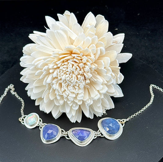 Tanzanite with Iolite and Opal Necklace
