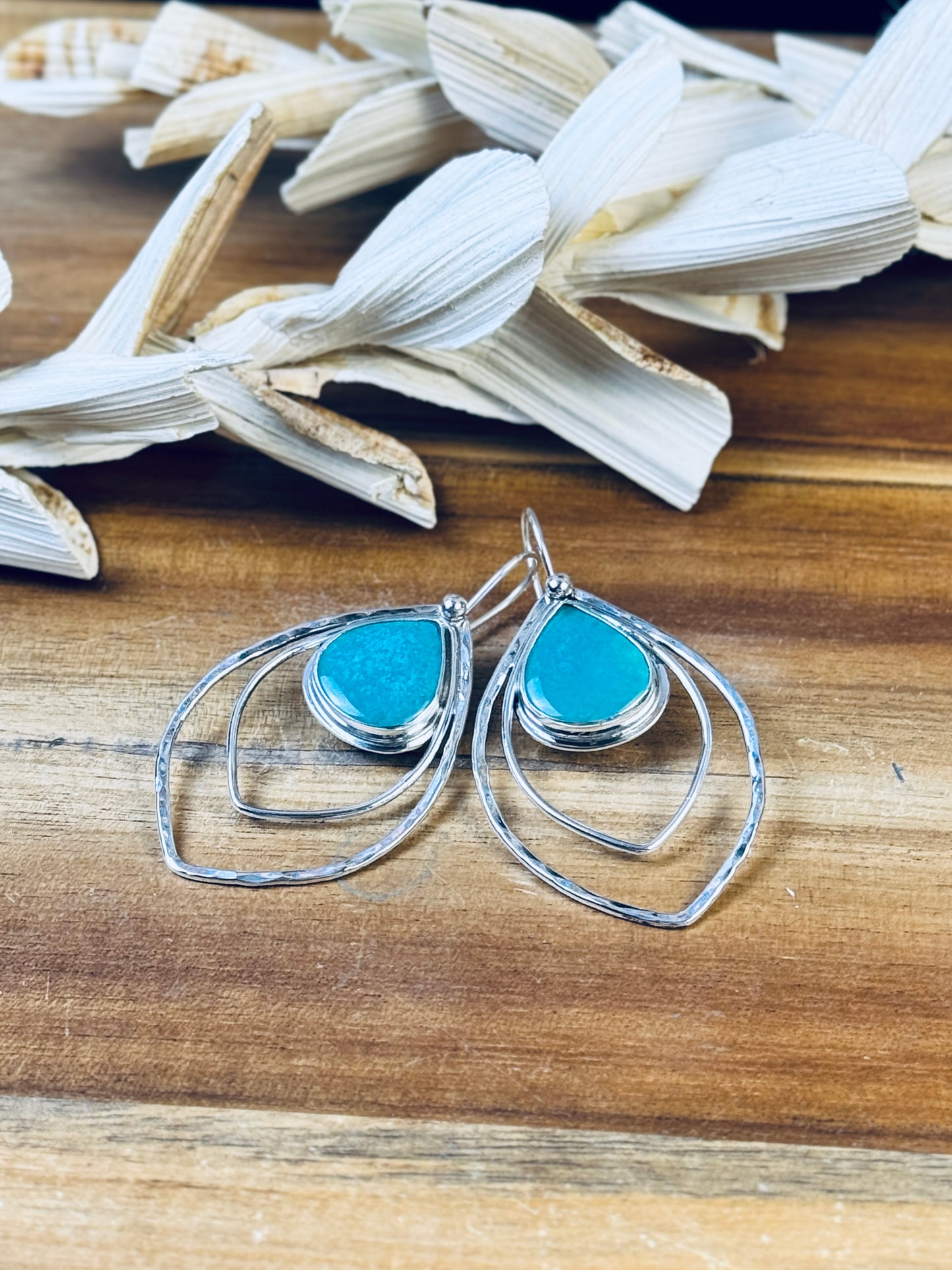 Sterling Silver Gem Silica Earrings