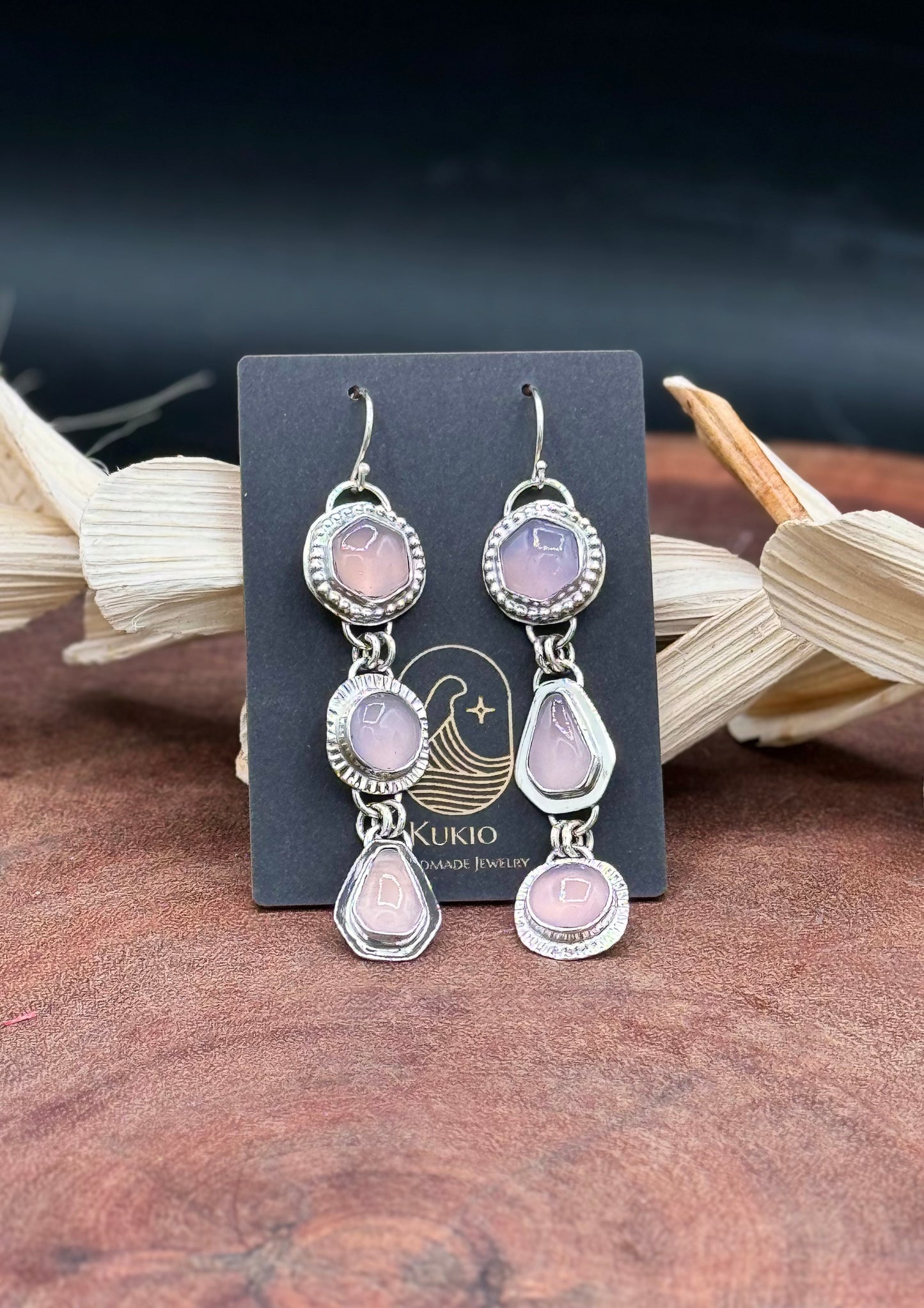 Sterling Silver Lavender Chalcedony Earrings