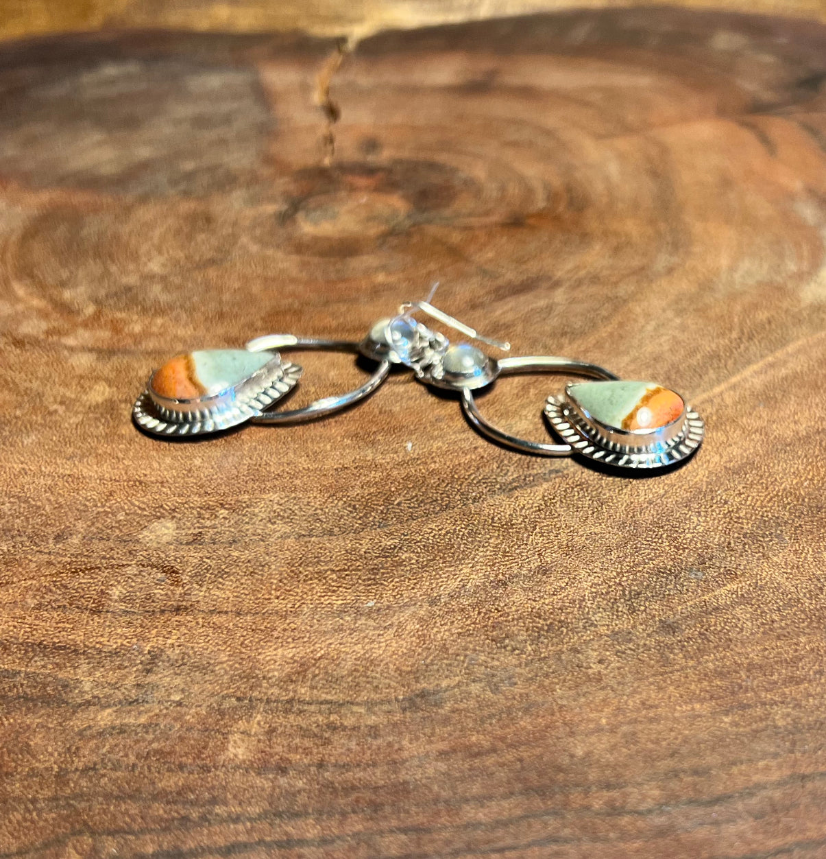 Polychrome Jasper and Labradorite Sterling Silver Earrings