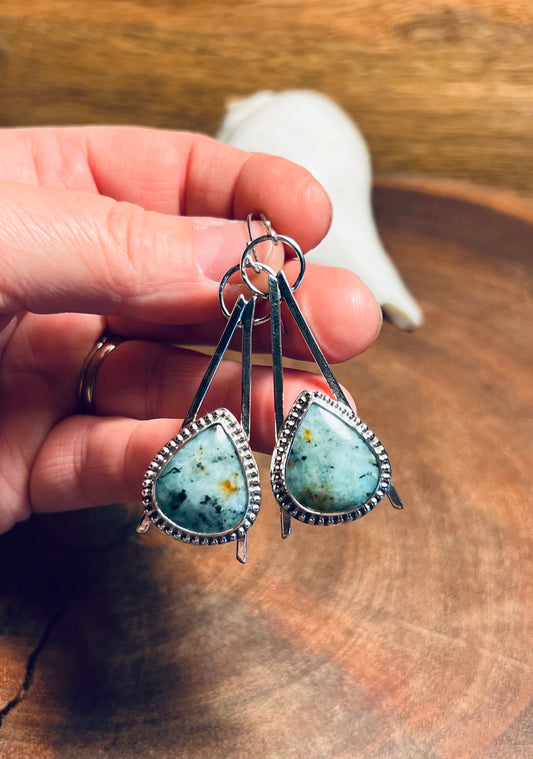 Baja Chrysocolla Sterling Silver Earrings