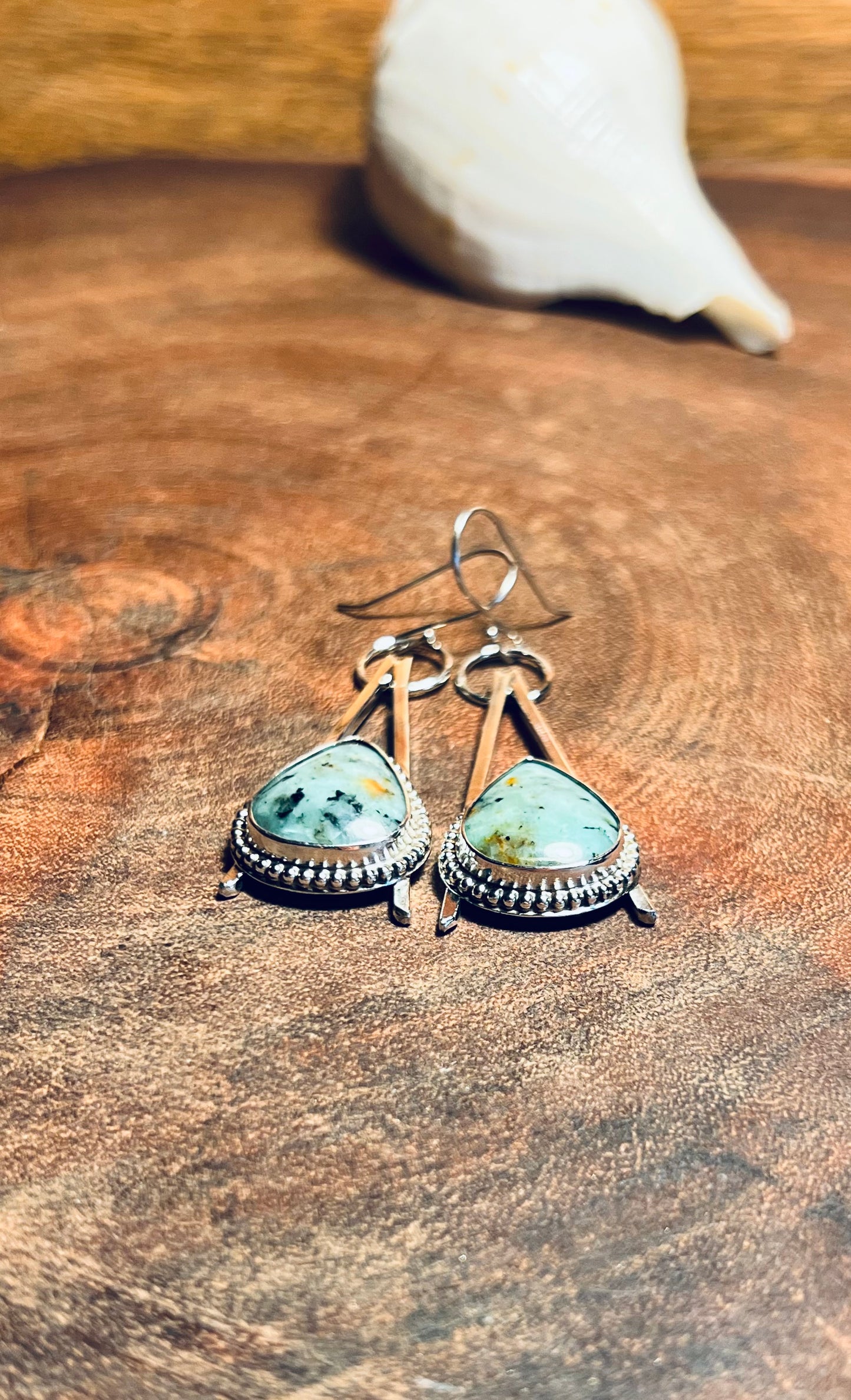 Baja Chrysocolla Sterling Silver Earrings