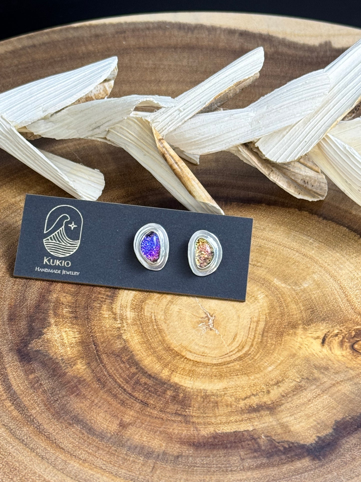 Dichroic Glass Doublet Earrings