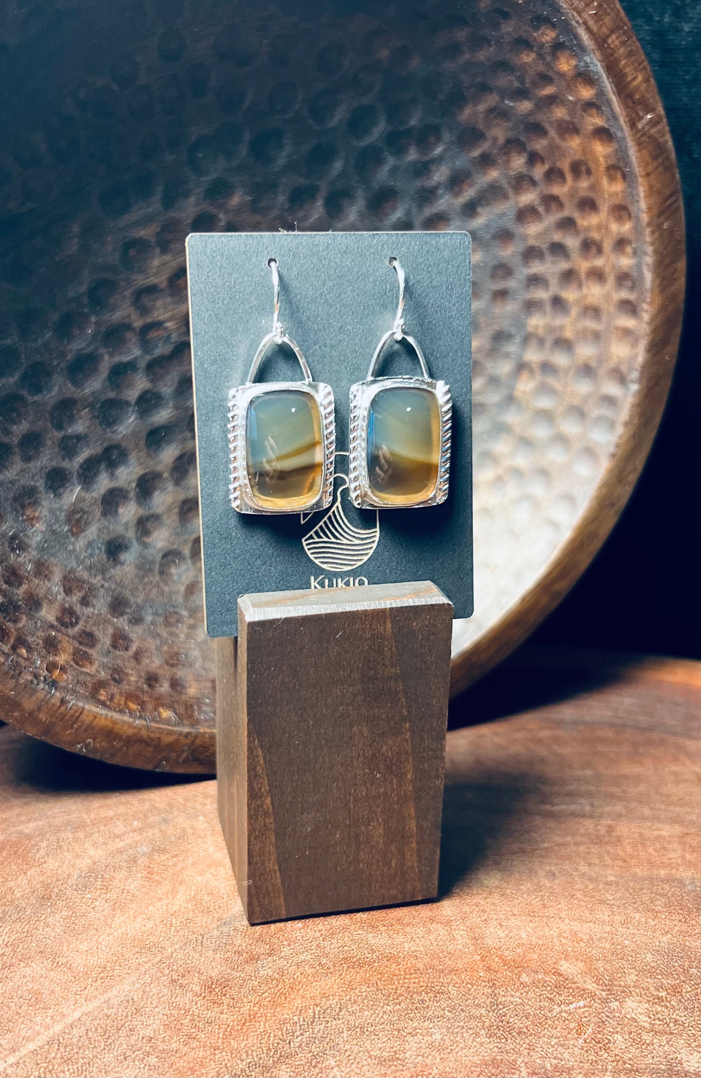 Sterling Silver Montana Agate Earrings